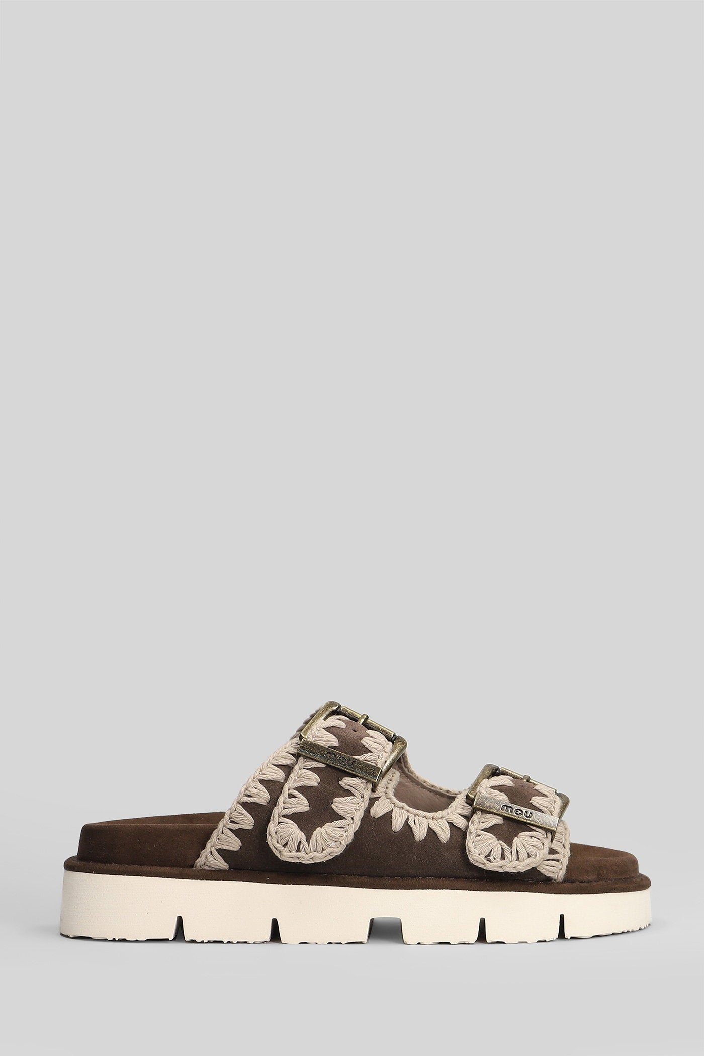 Bio Sandal Flats in brown suede Scarpe
