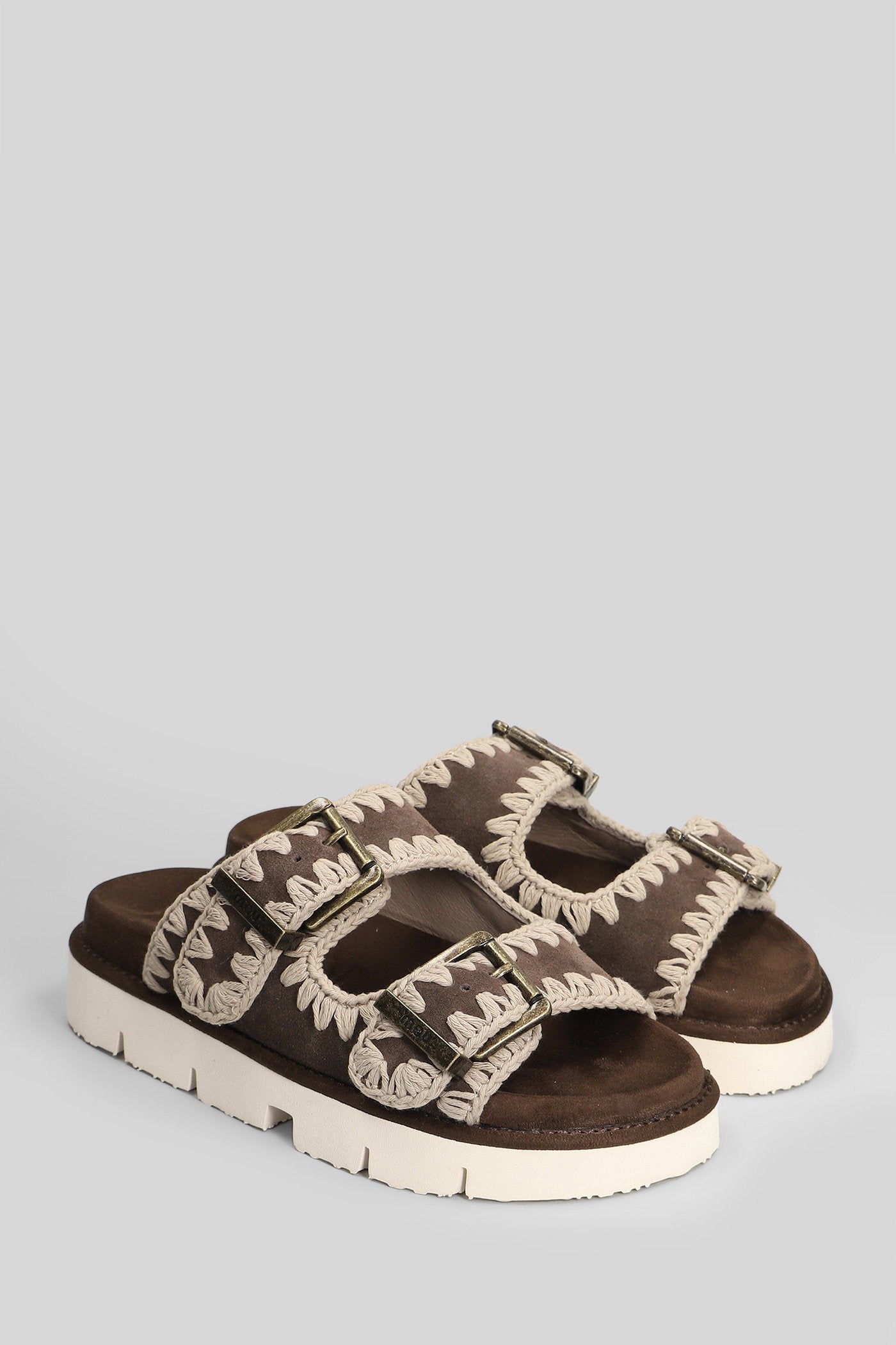 Bio Sandal Flats in brown suede Scarpe