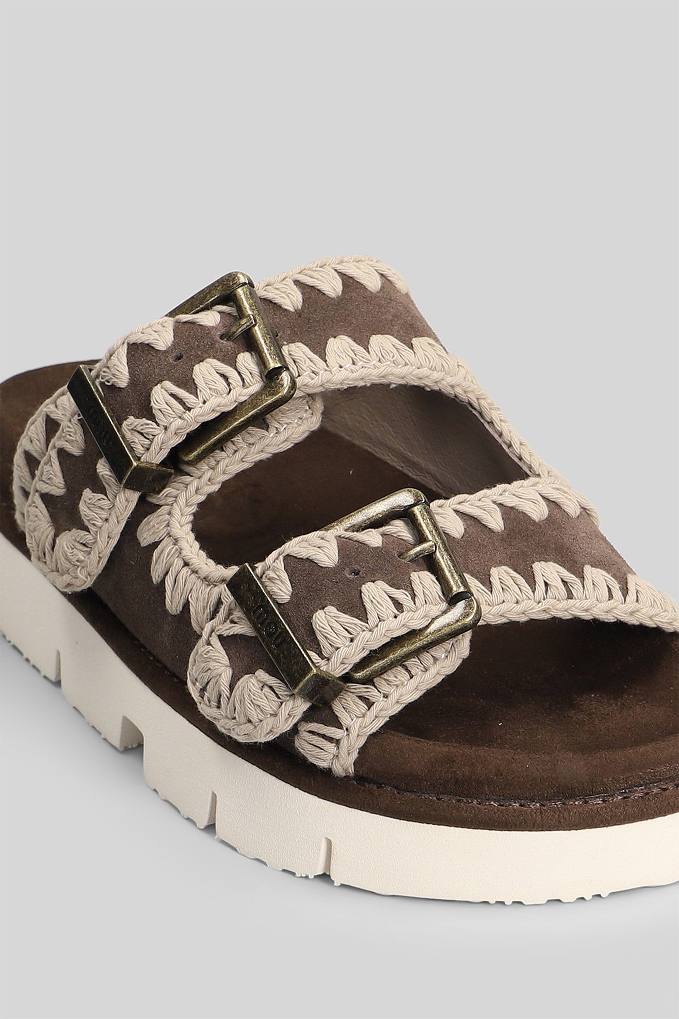 Bio Sandal Flats in brown suede Scarpe