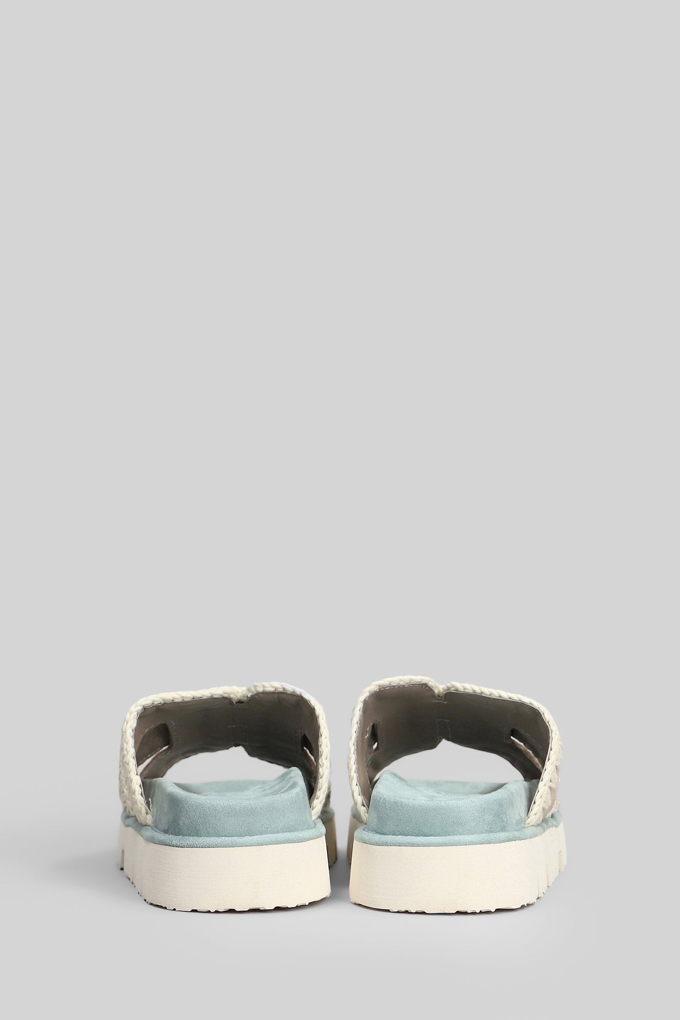 Bio Sandal Flats in cyan suede Scarpe