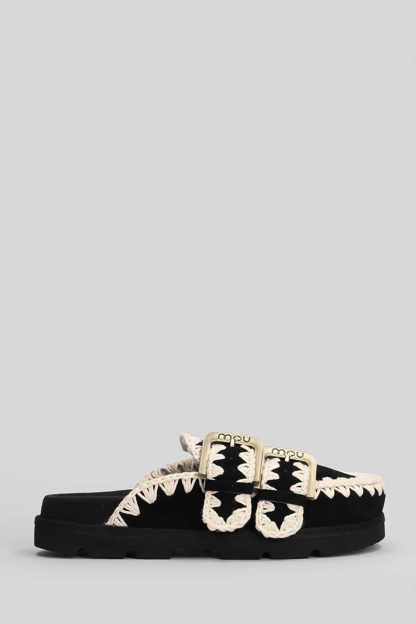Low Bio Sabot Slipper-Mule in black suede Scarpe