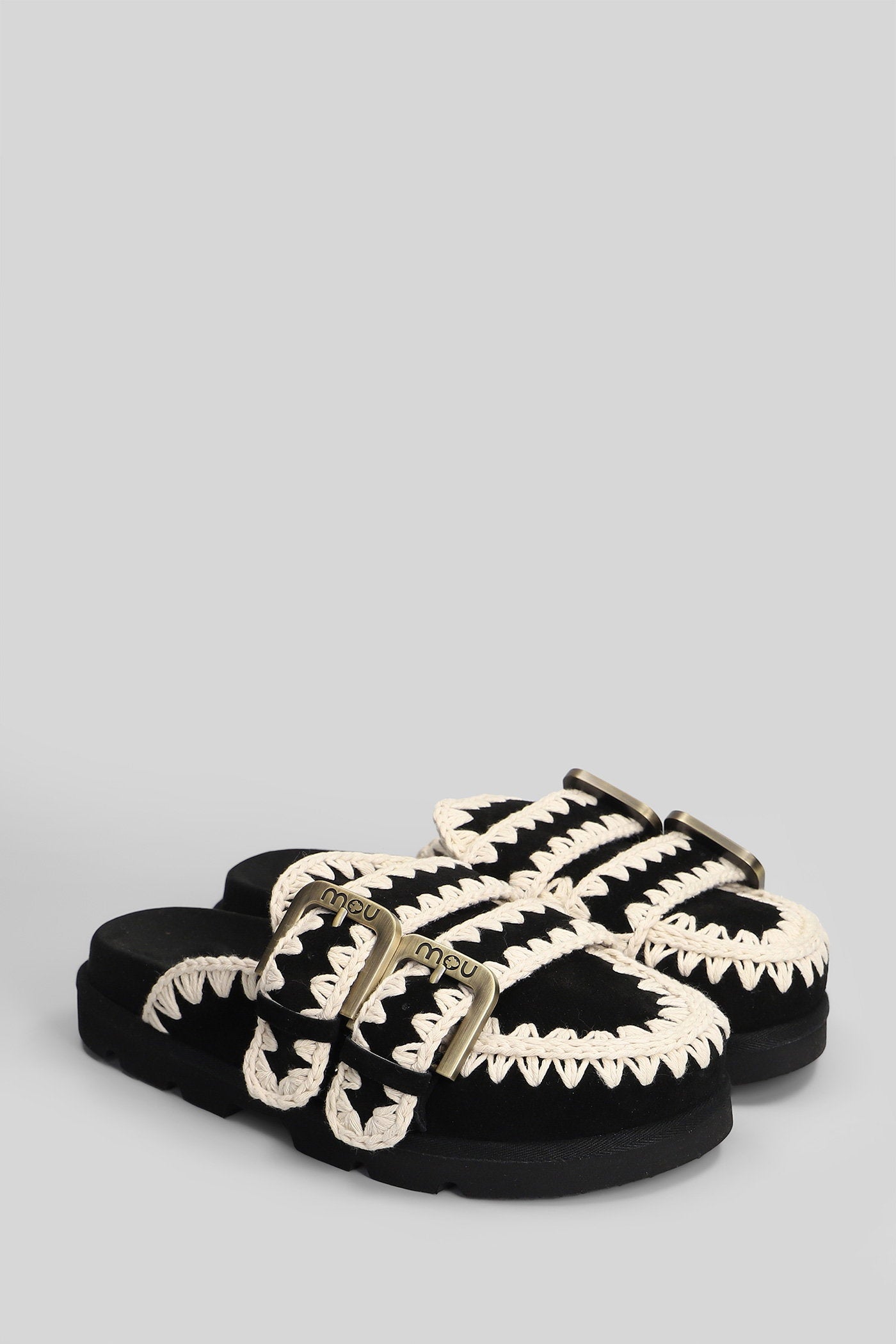 Low Bio Sabot Slipper-Mule in black suede Scarpe