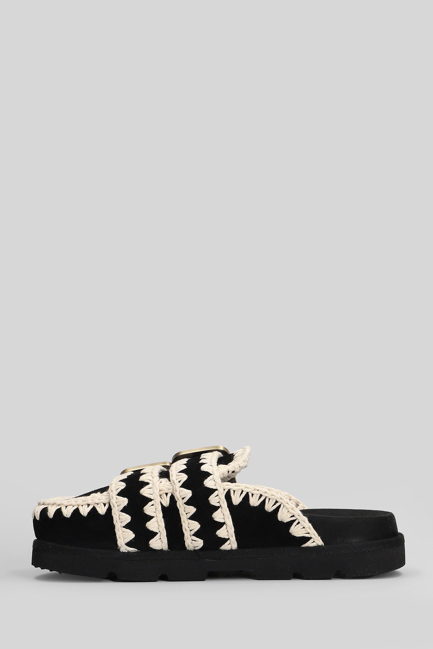 Low Bio Sabot Slipper-Mule in black suede Scarpe