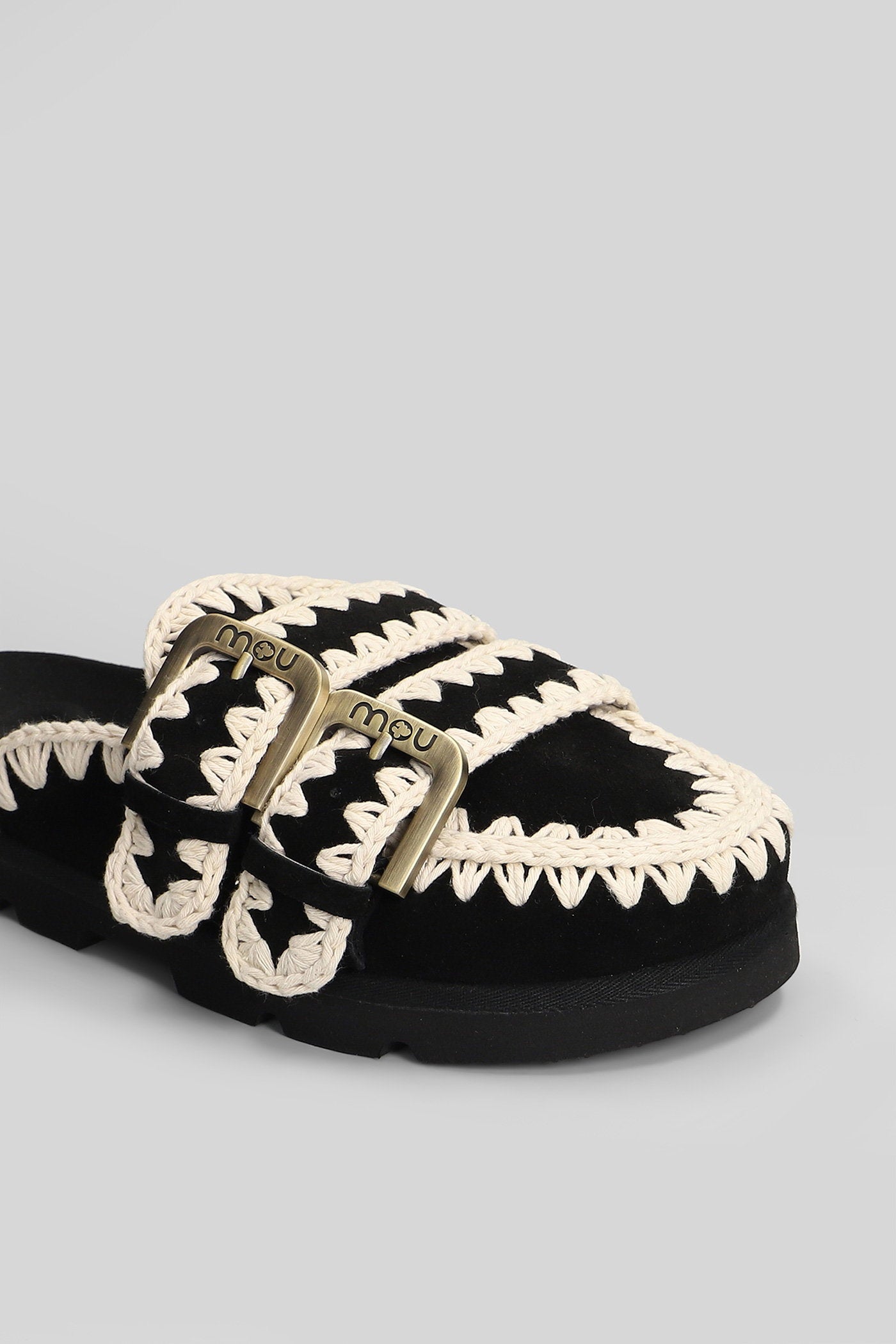 Low Bio Sabot Slipper-Mule in black suede Scarpe