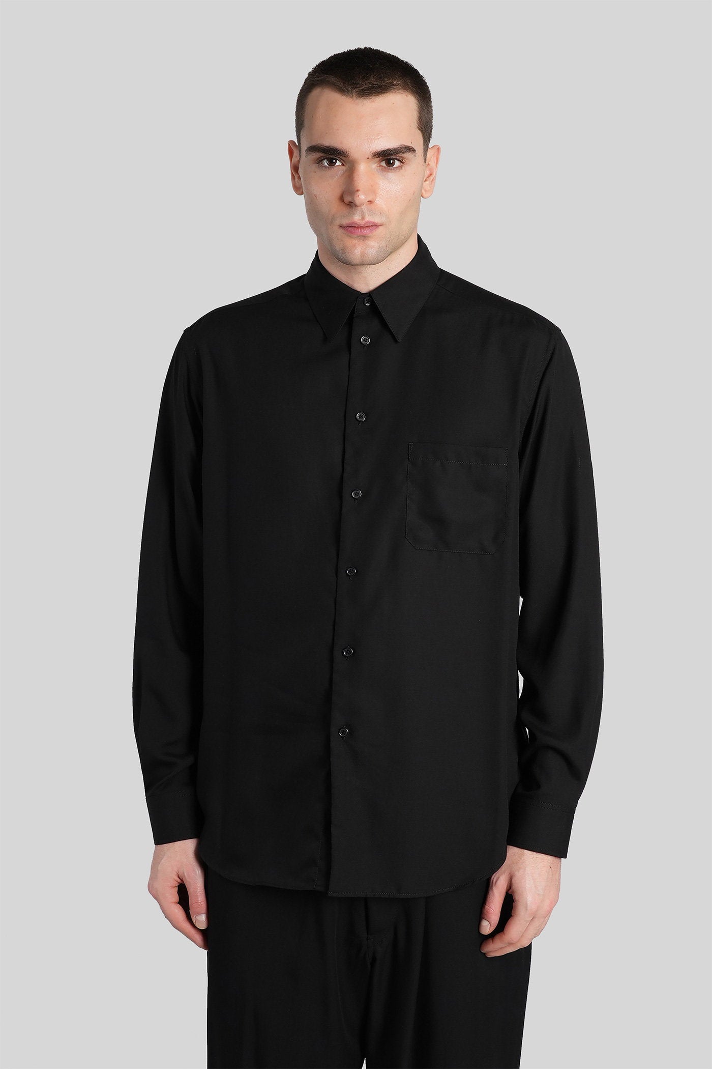 Shirt Black Cellulose Abbigliamento