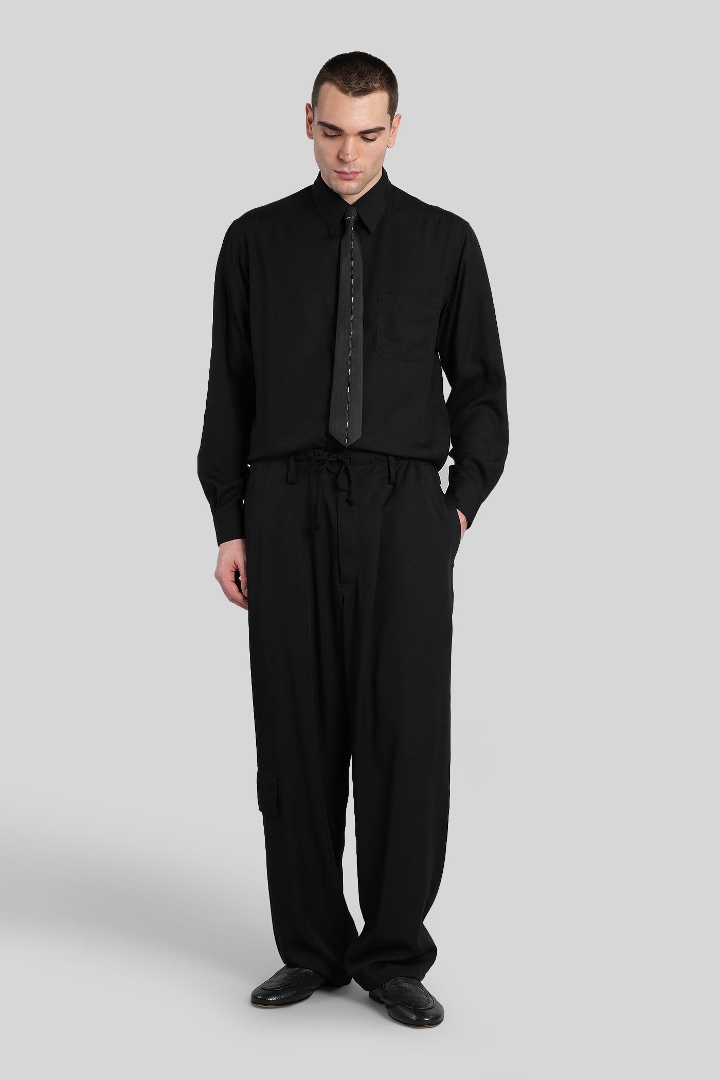 Shirt Black Cellulose Abbigliamento