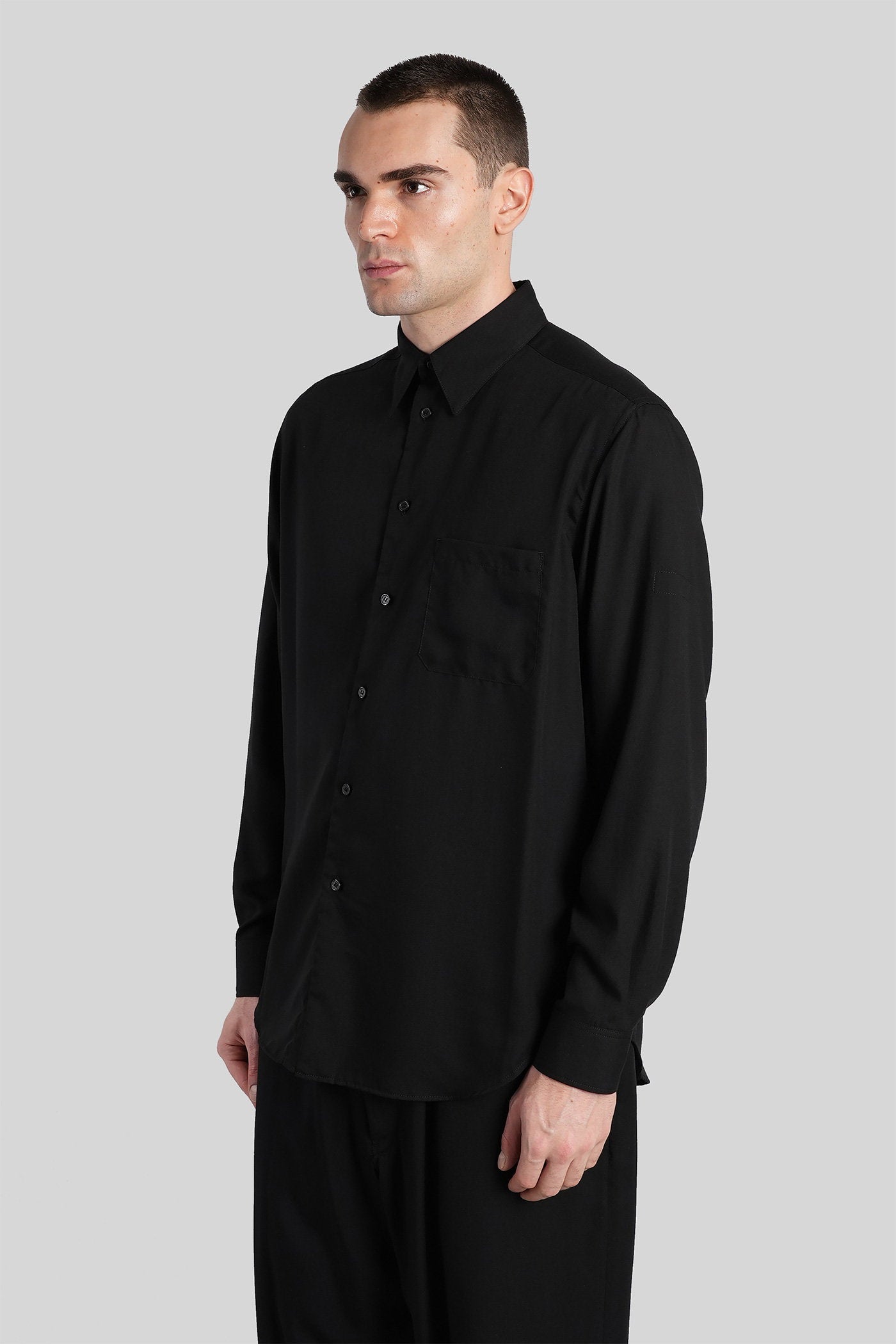 Shirt Black Cellulose Abbigliamento