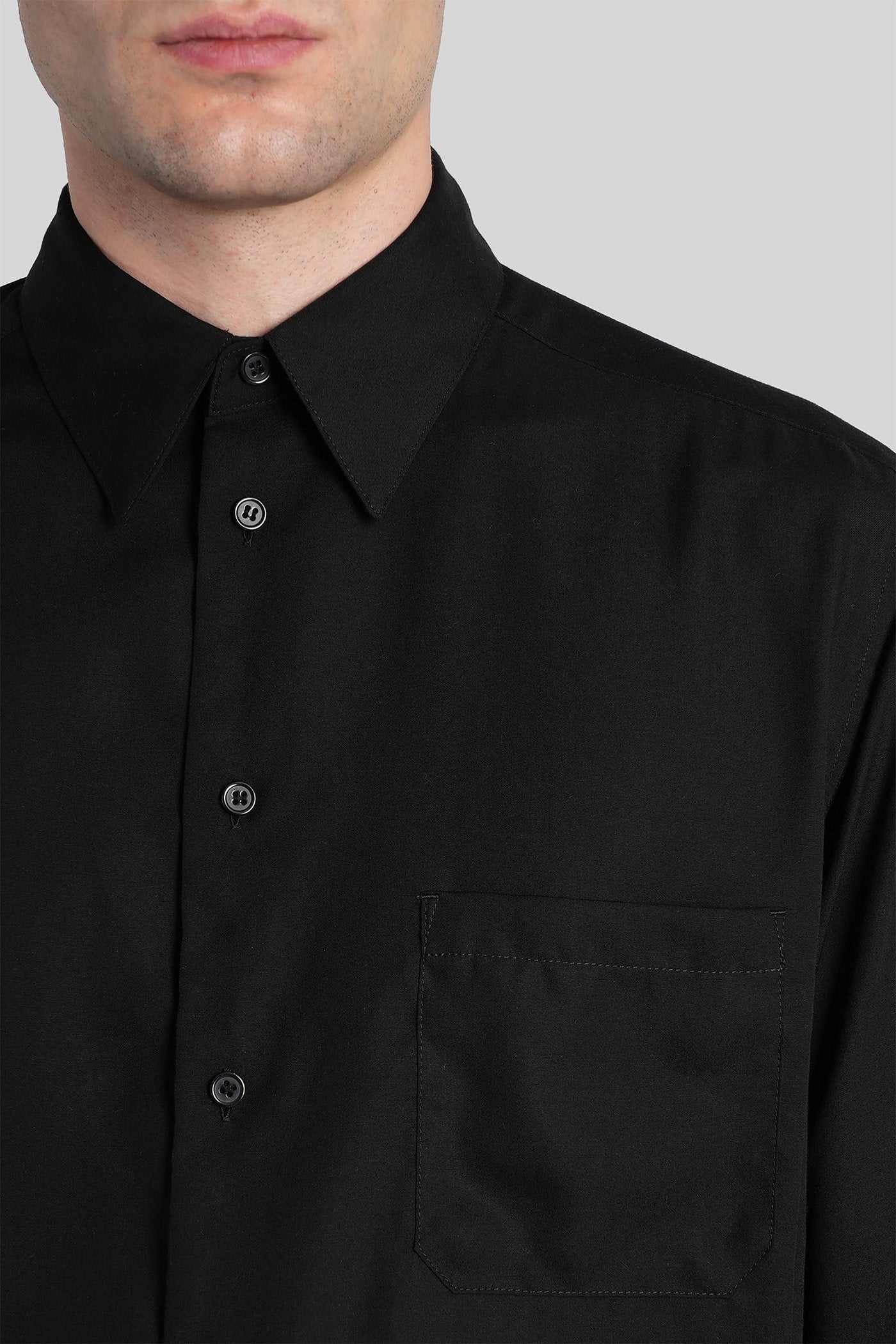 Shirt Black Cellulose Abbigliamento