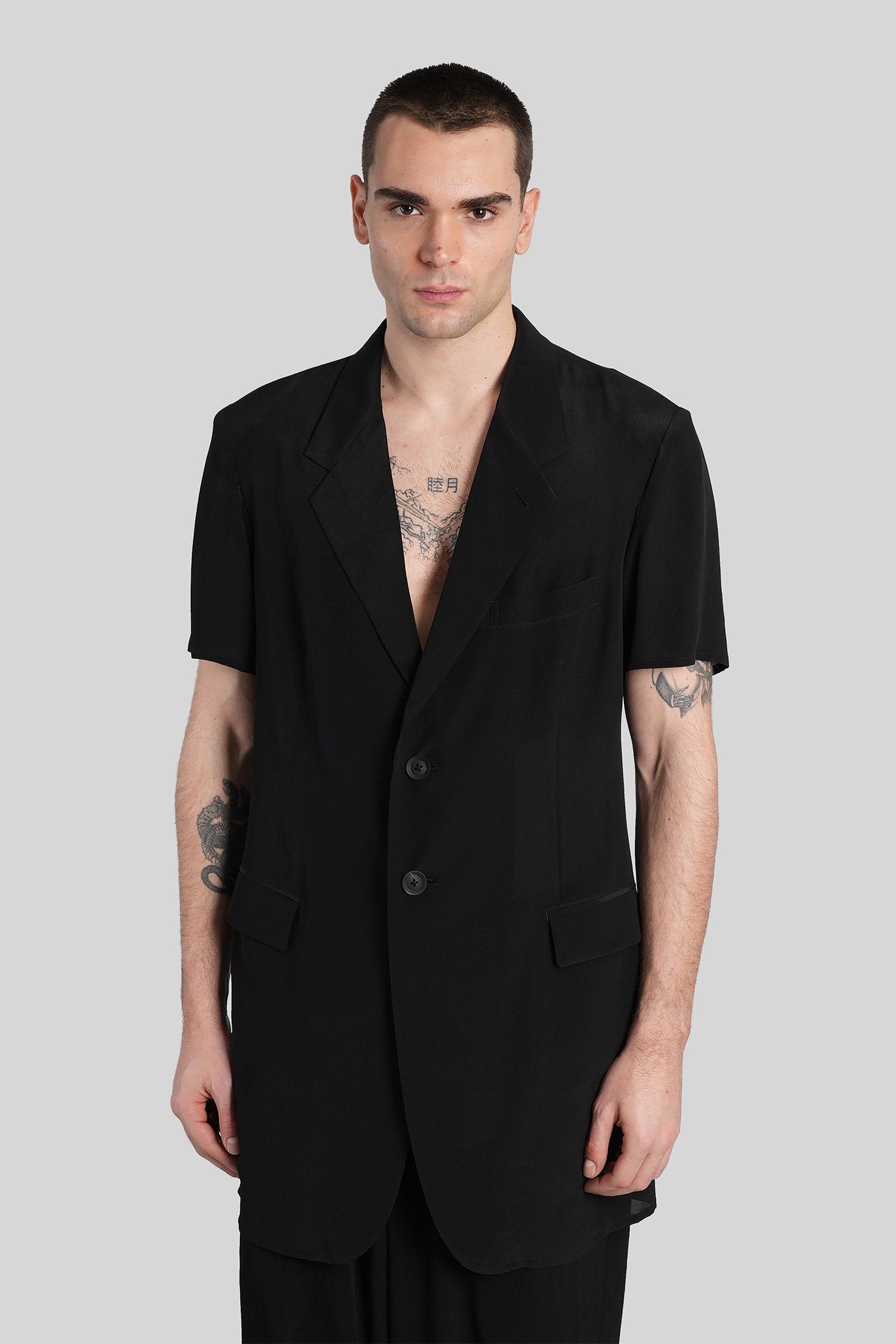 Blazer Black Silk Abbigliamento