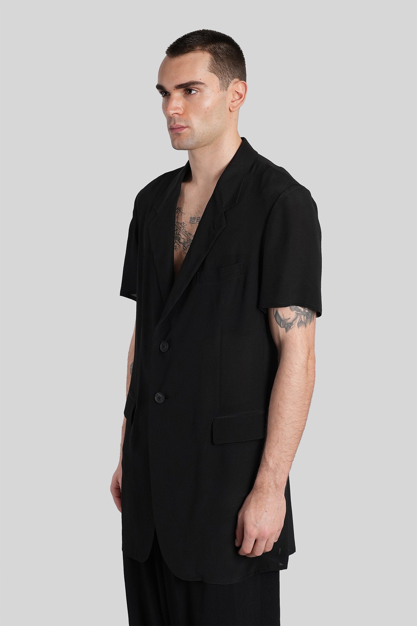 Blazer Black Silk Abbigliamento