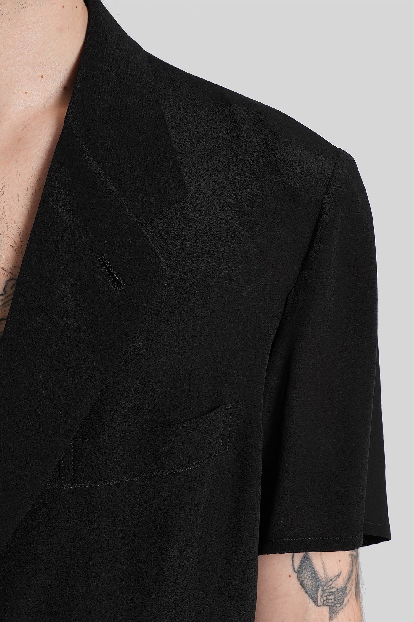 Blazer Black Silk Abbigliamento