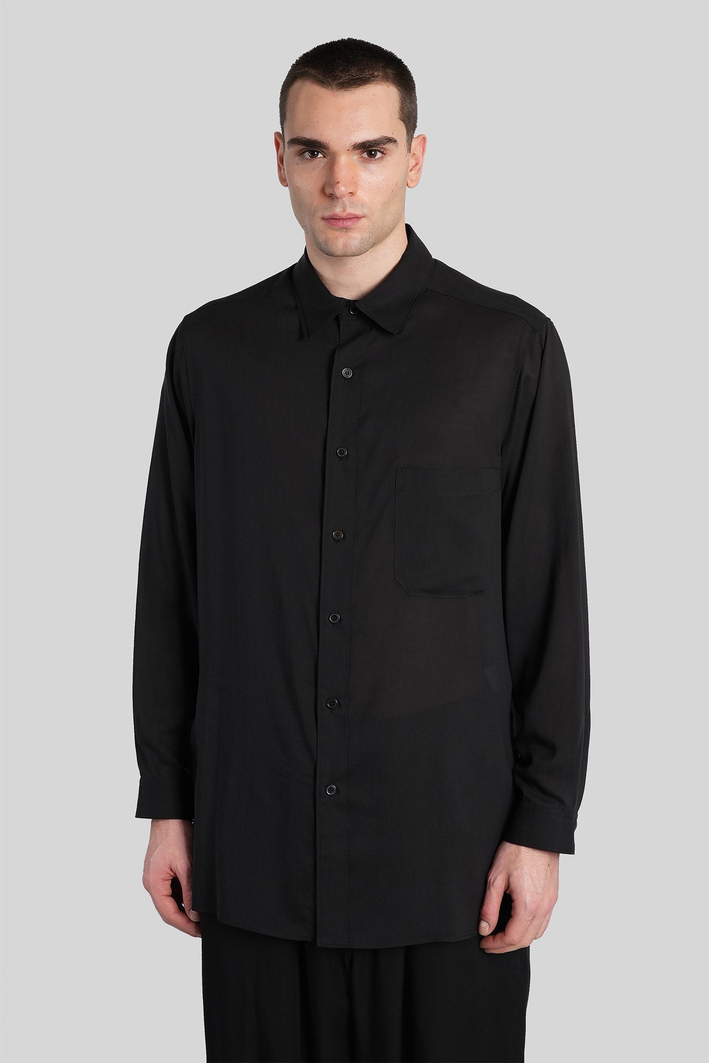 Shirt Black Cellulose Abbigliamento