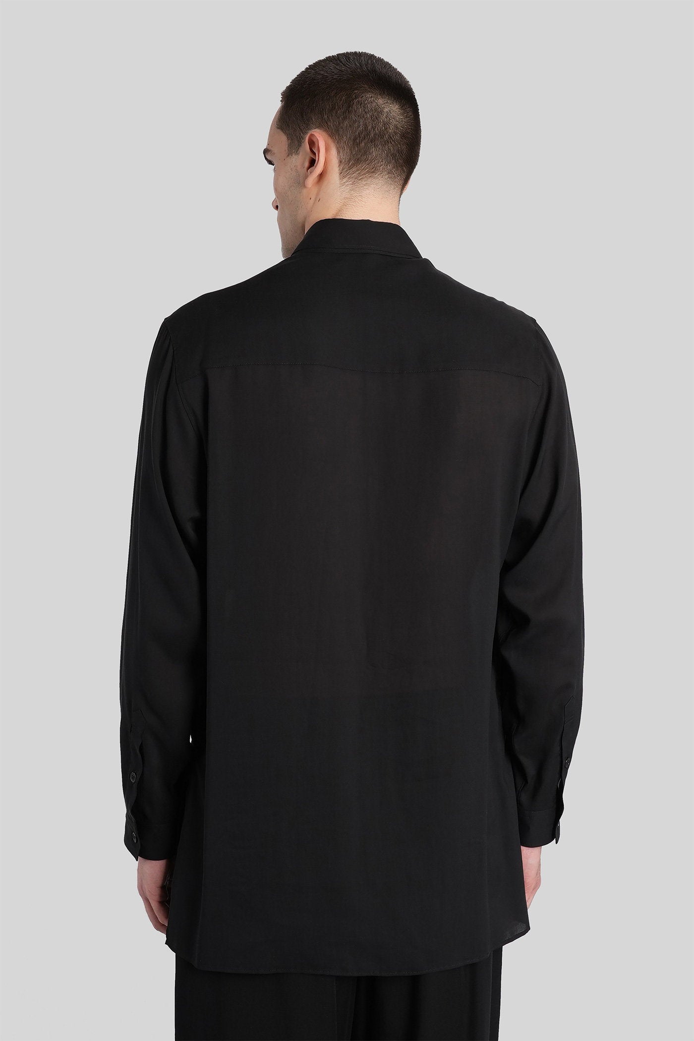 Shirt Black Cellulose Abbigliamento