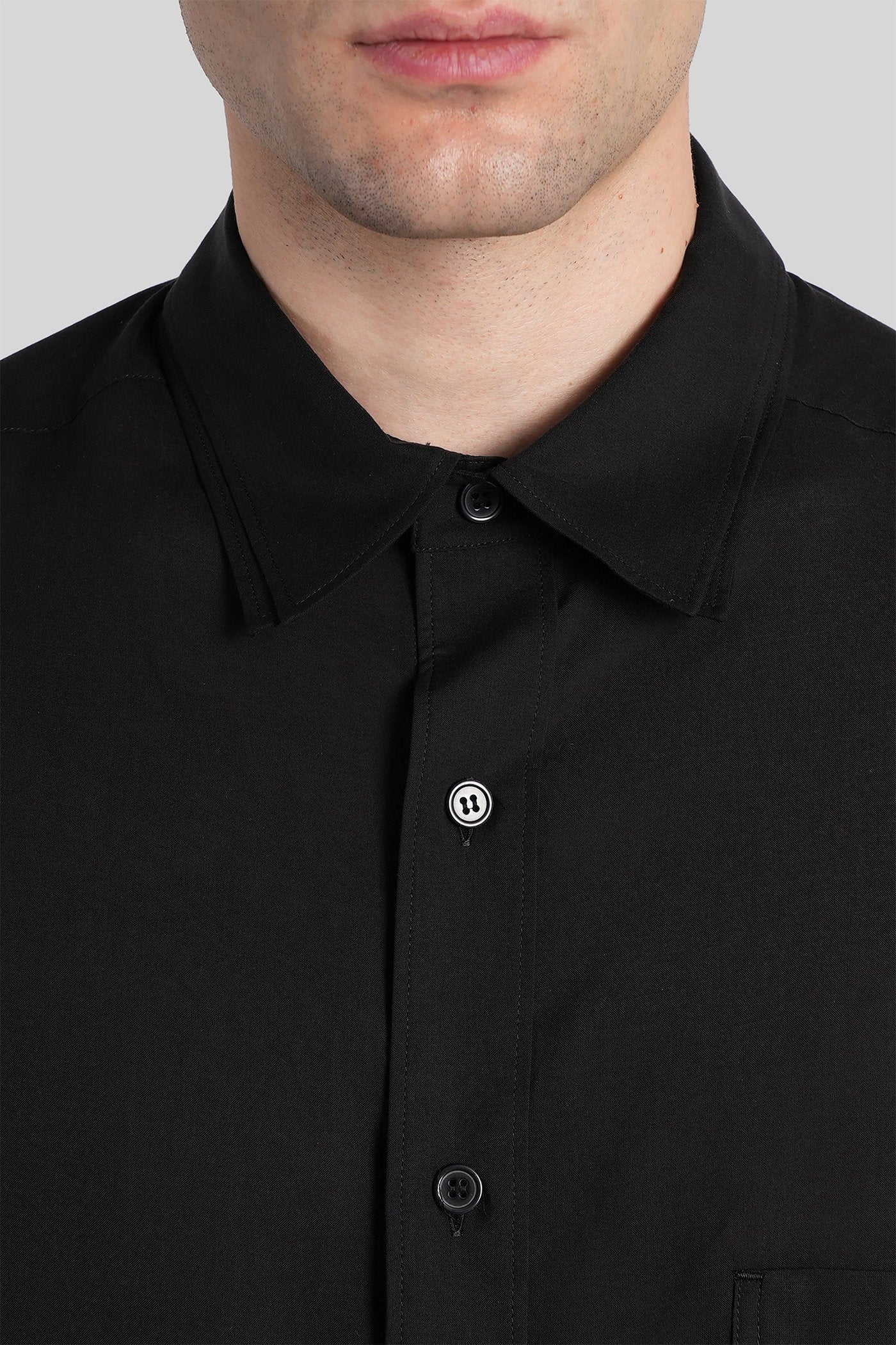 Shirt Black Cellulose Abbigliamento