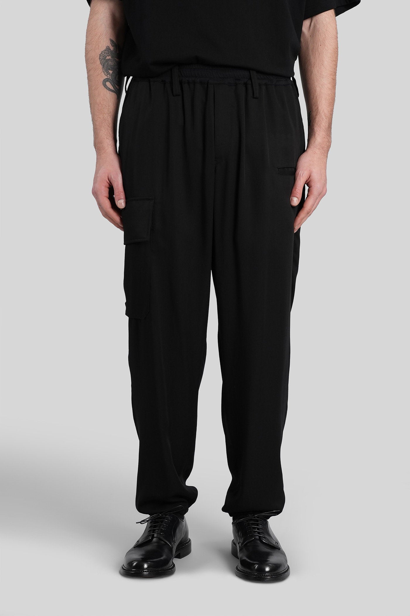 Pants Black Cellulose Abbigliamento