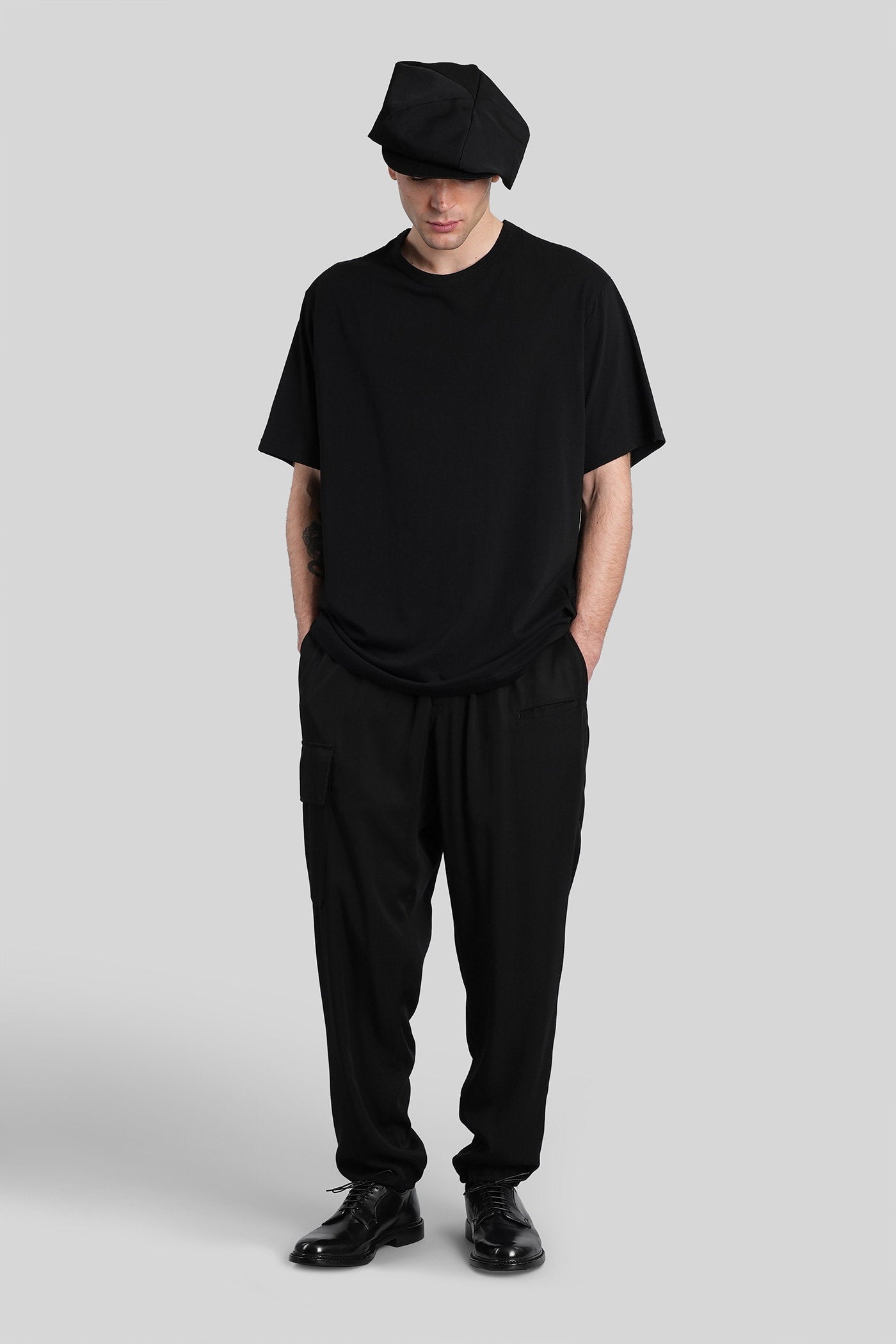 Pants Black Cellulose Abbigliamento