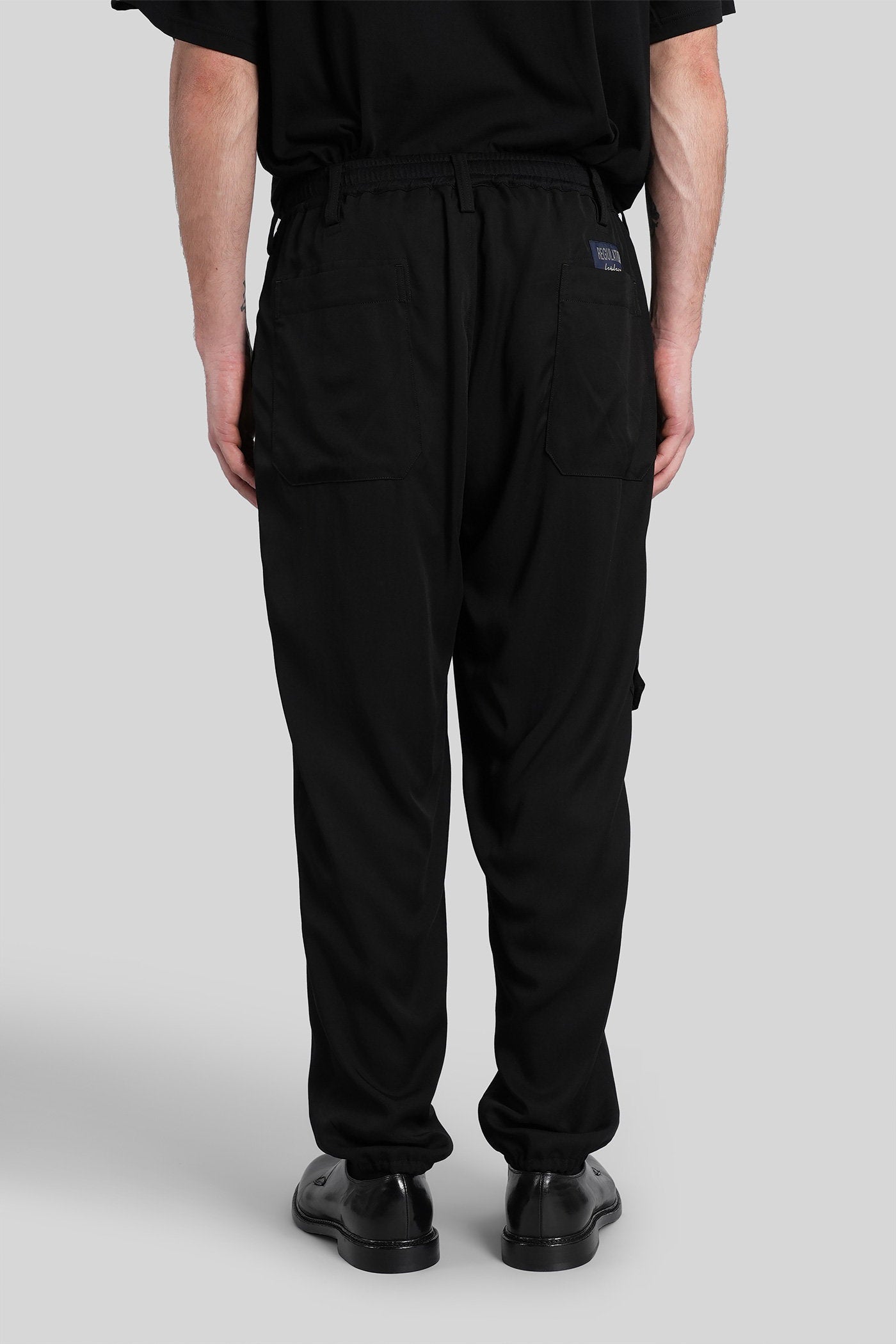 Pants Black Cellulose Abbigliamento