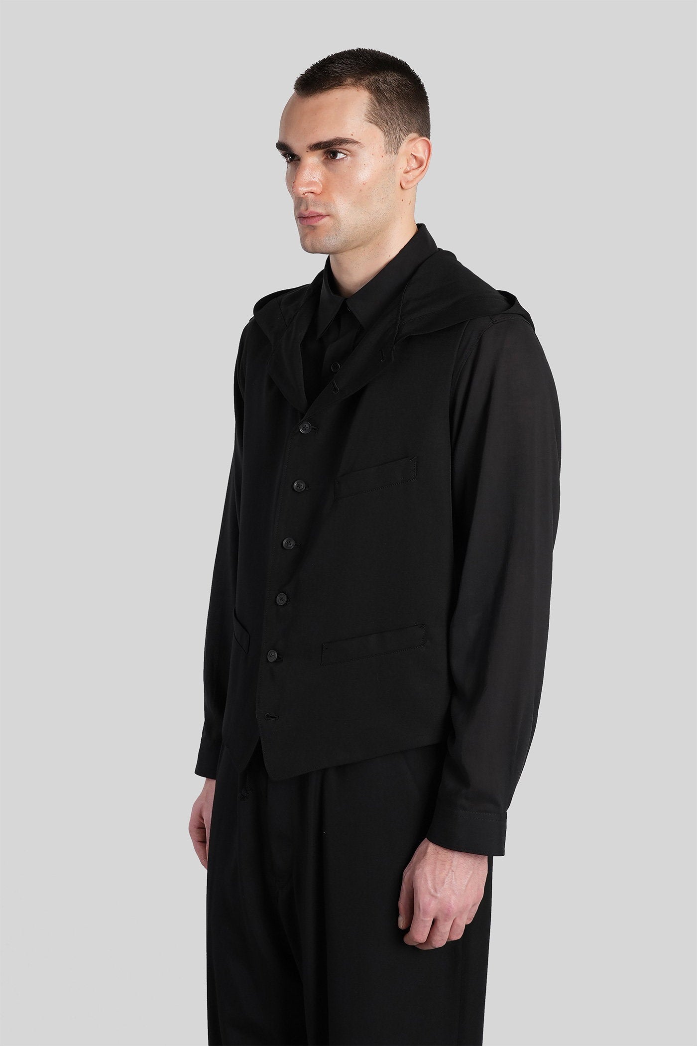 Vest Black Cellulose Abbigliamento