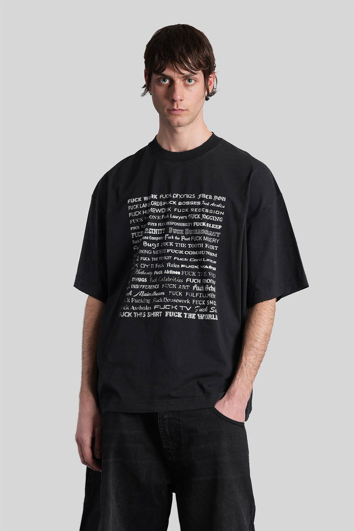 T-Shirt Black Cotton Abbigliamento