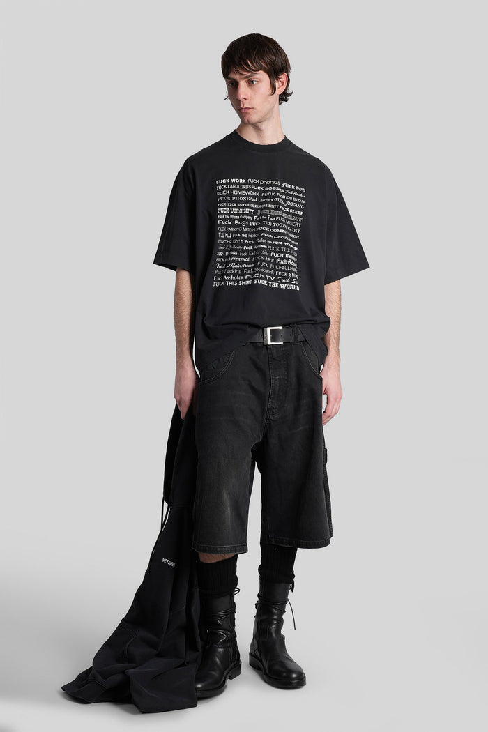 T-Shirt Black Cotton Abbigliamento