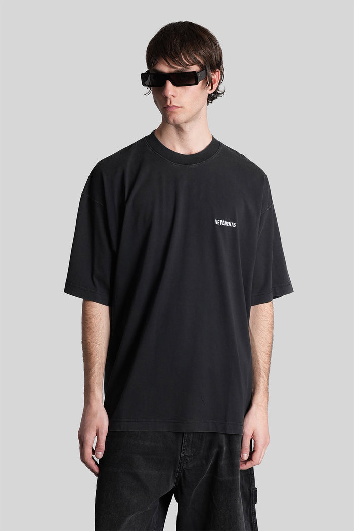 T-Shirt Black Cotton Abbigliamento
