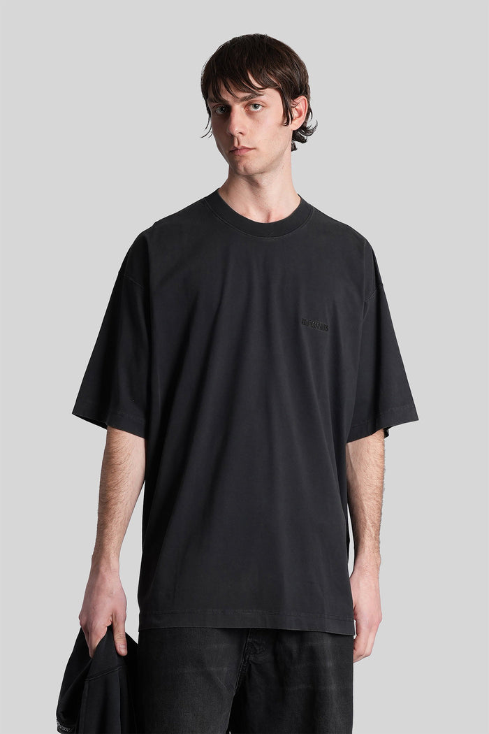 T-Shirt Black Cotton Abbigliamento