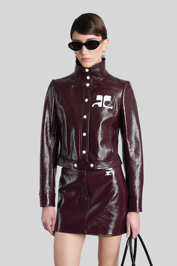 Casual Jacket Bordeaux Cotton Abbigliamento