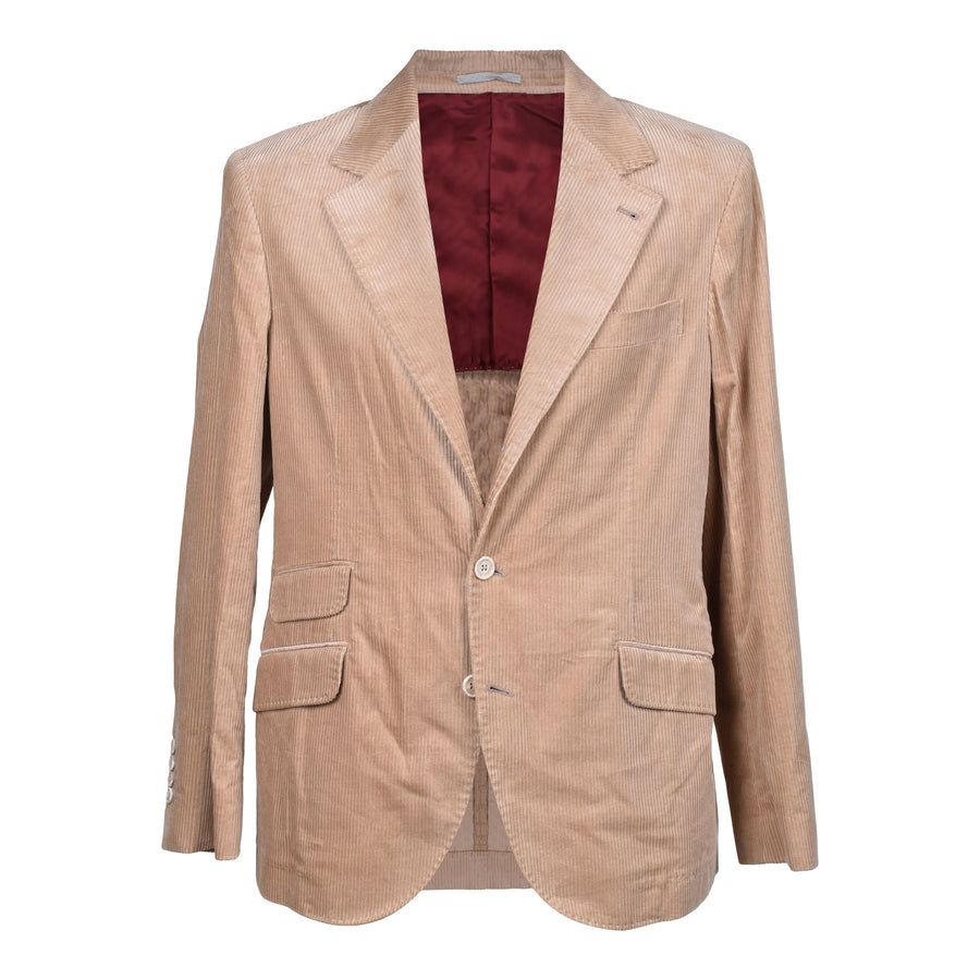 Brunello Cucinelli Mens Camel Cotton Corduroy Suit Tan
