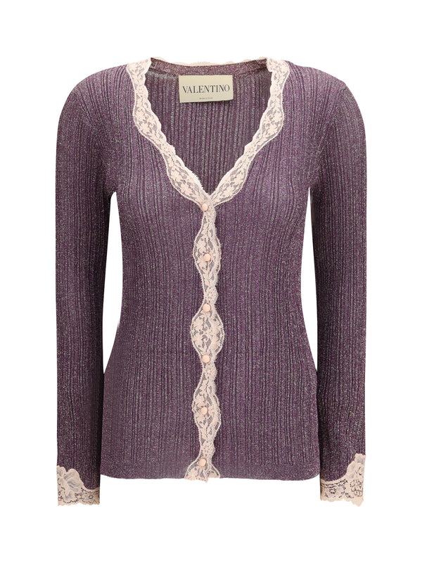 Valentino 81% Viscose; 19% Other Fibres cardigan in purple