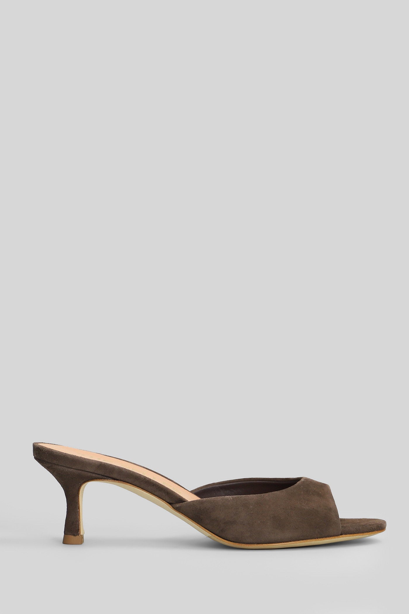 Slipper-Mule Dark Brown Suede Scarpe