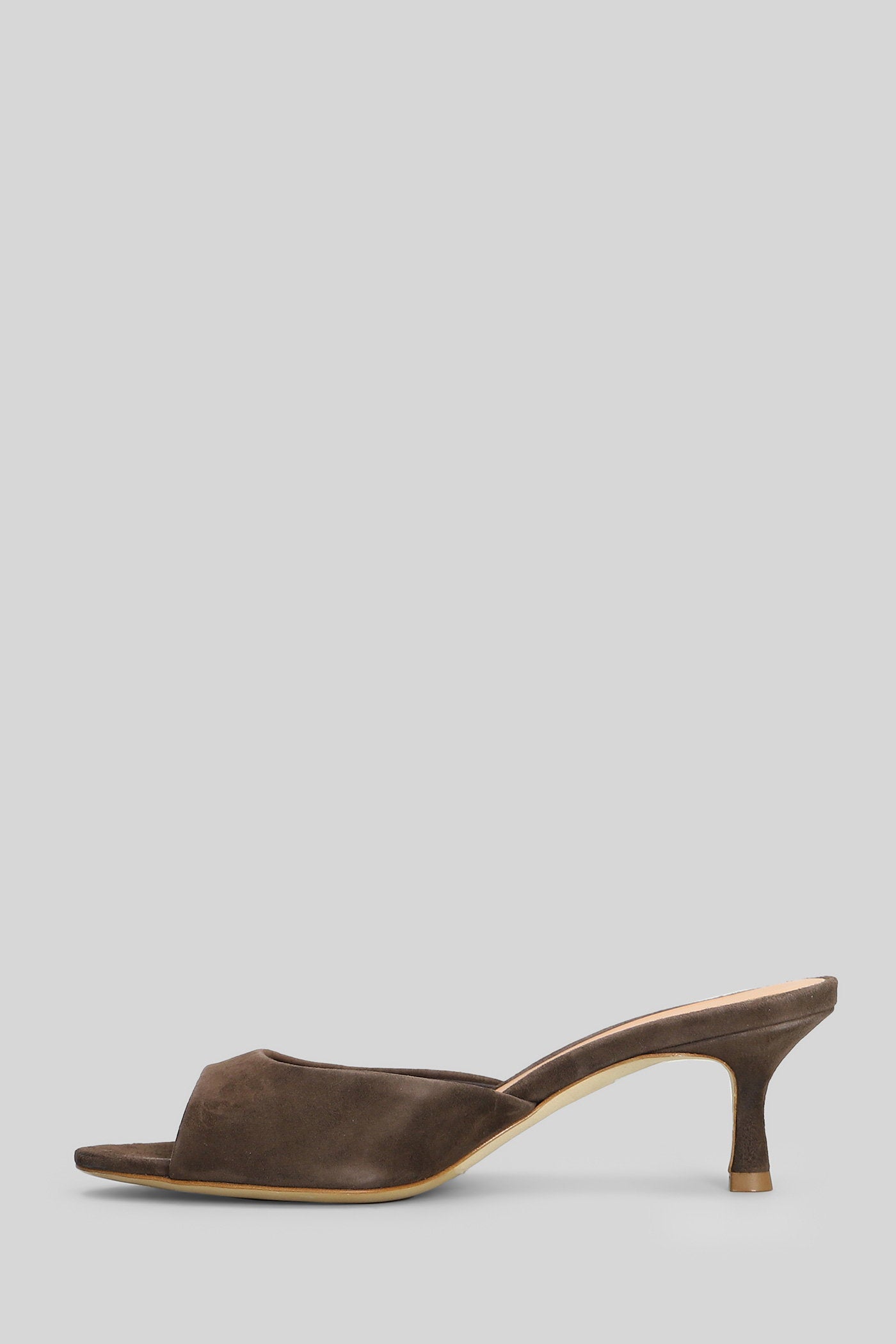Slipper-Mule Dark Brown Suede Scarpe