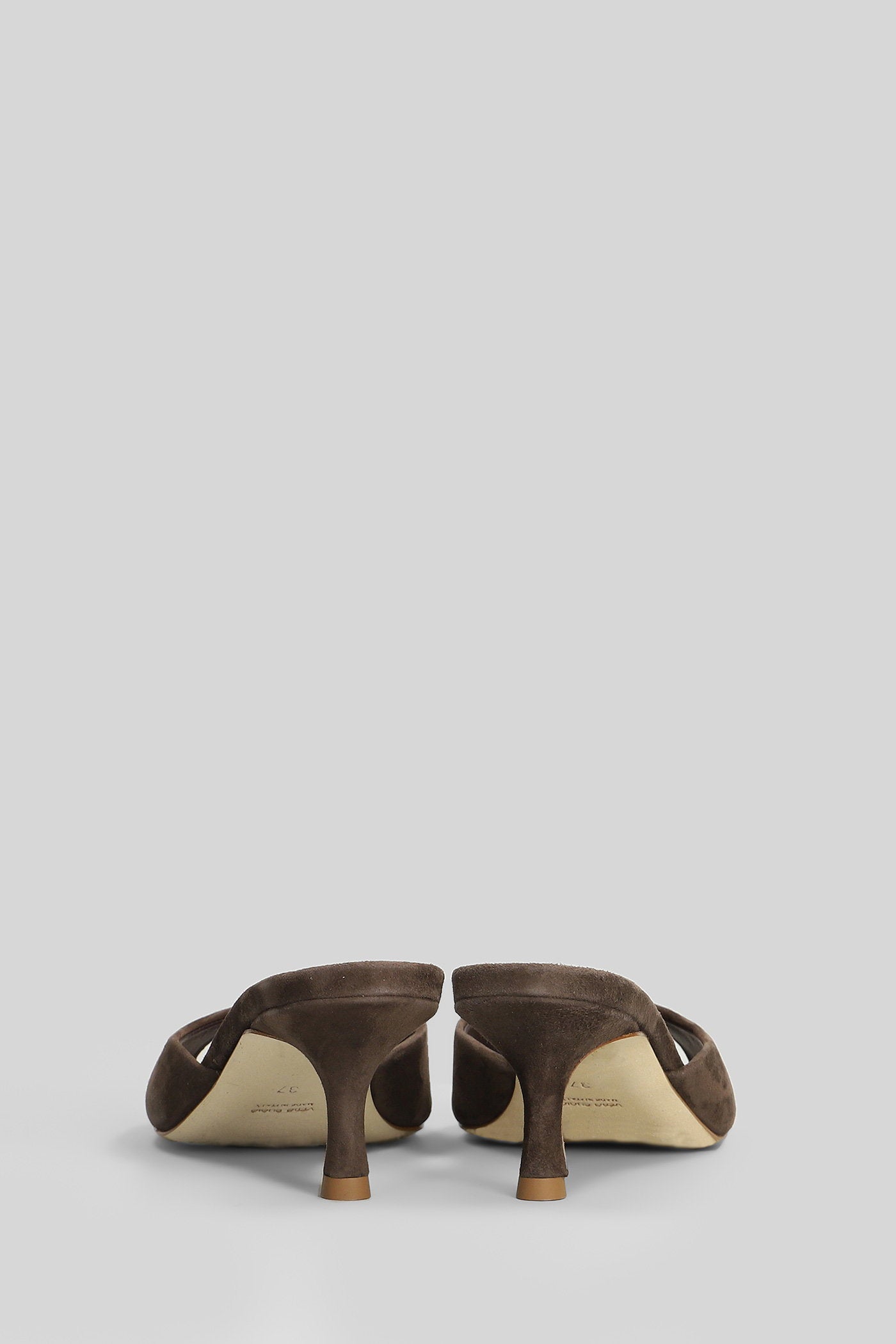 Slipper-Mule Dark Brown Suede Scarpe