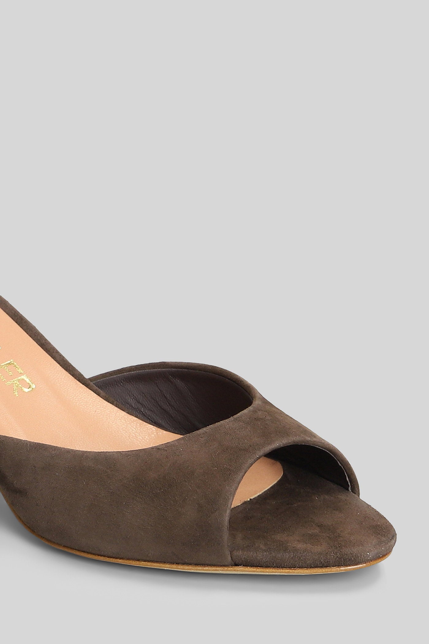 Slipper-Mule Dark Brown Suede Scarpe