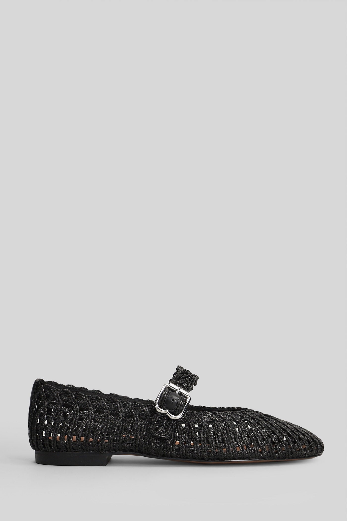 Hazel Flat Ballet Flats Black Leather Scarpe