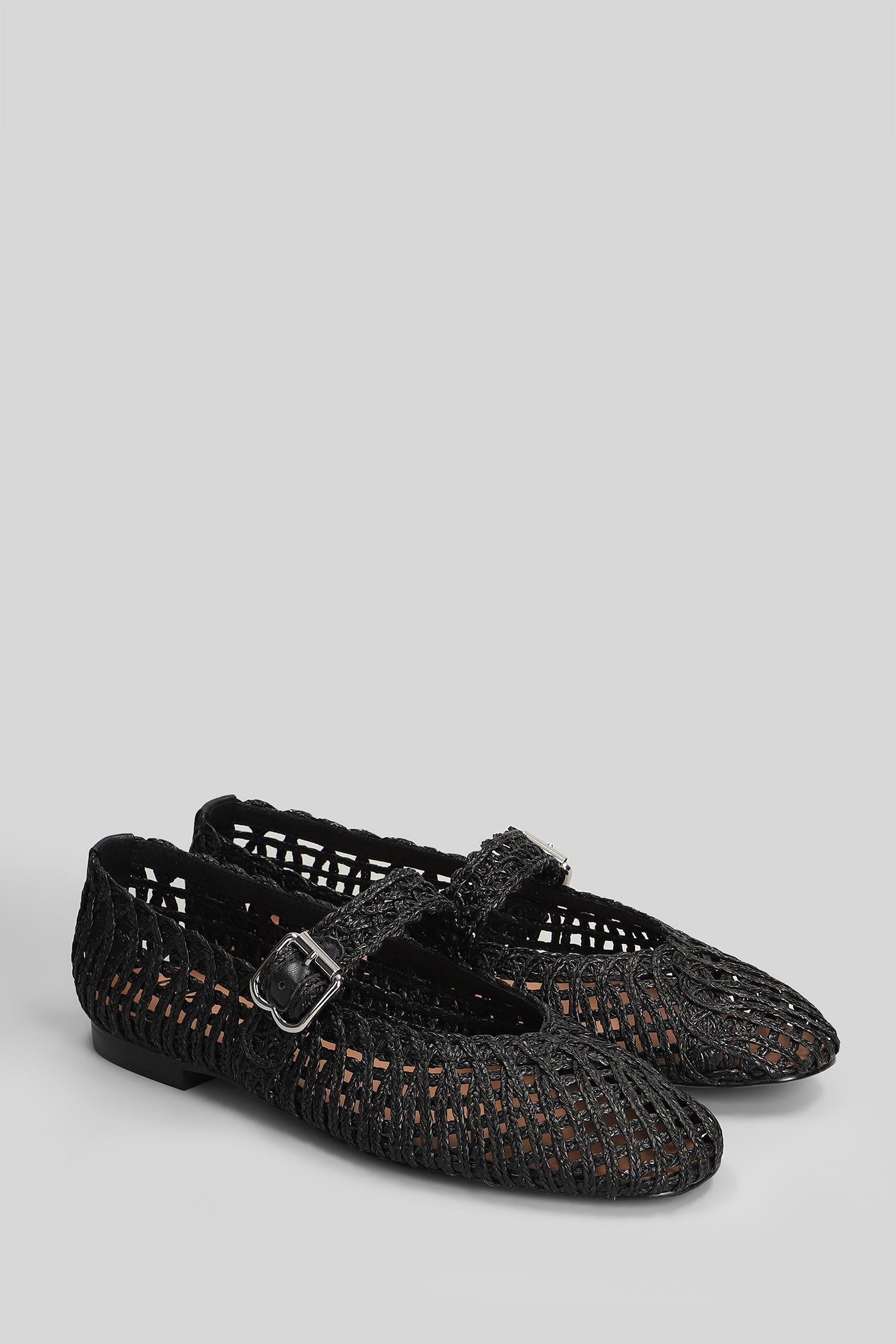 Hazel Flat Ballet Flats Black Leather Scarpe