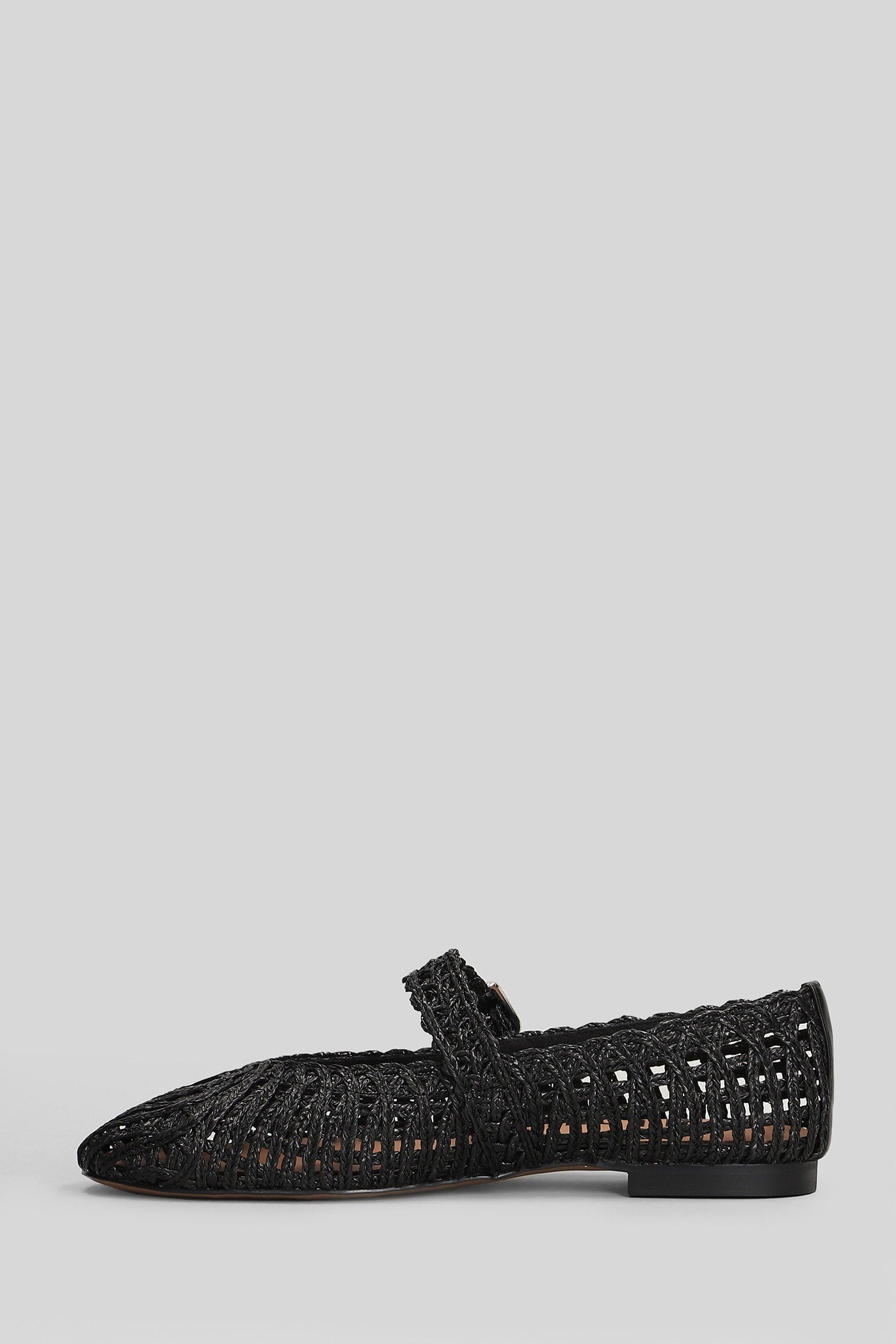 Hazel Flat Ballet Flats Black Leather Scarpe