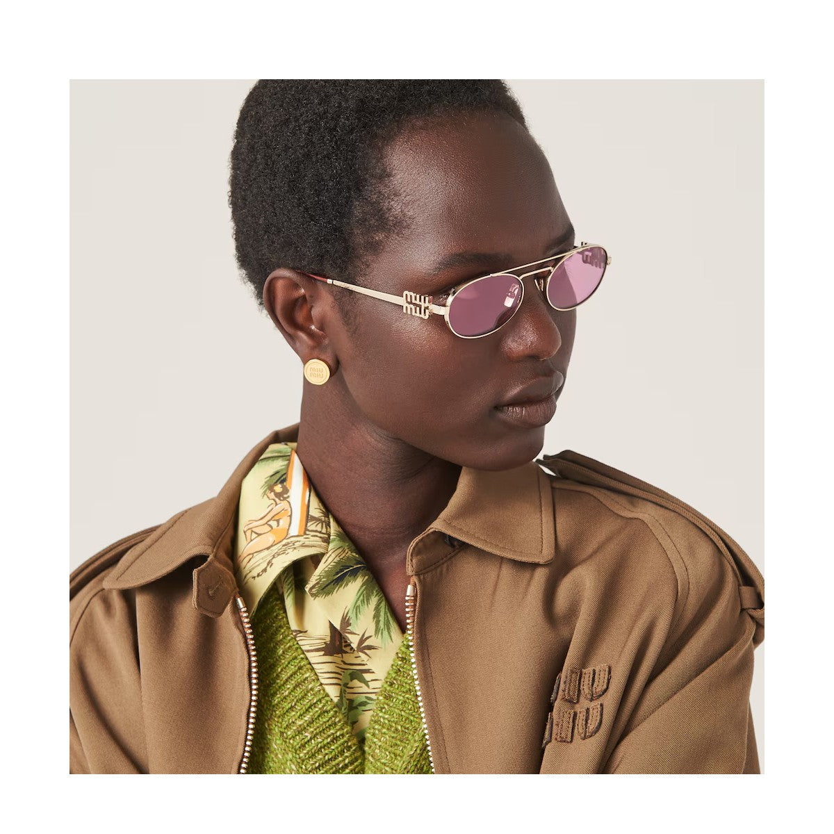 Miumiu 0mu 54zs Gold Metallo Sunglasses