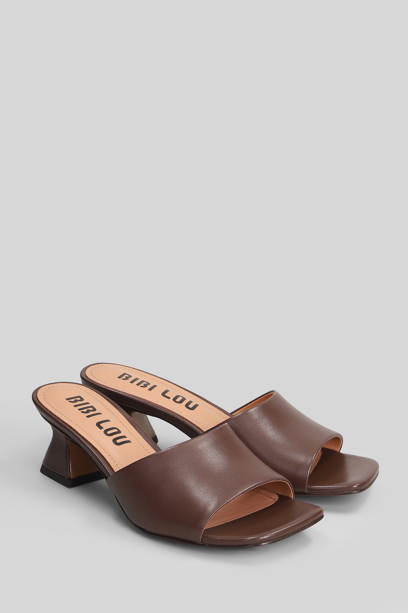 Zia 50 Slipper-Mule Brown Leather Scarpe