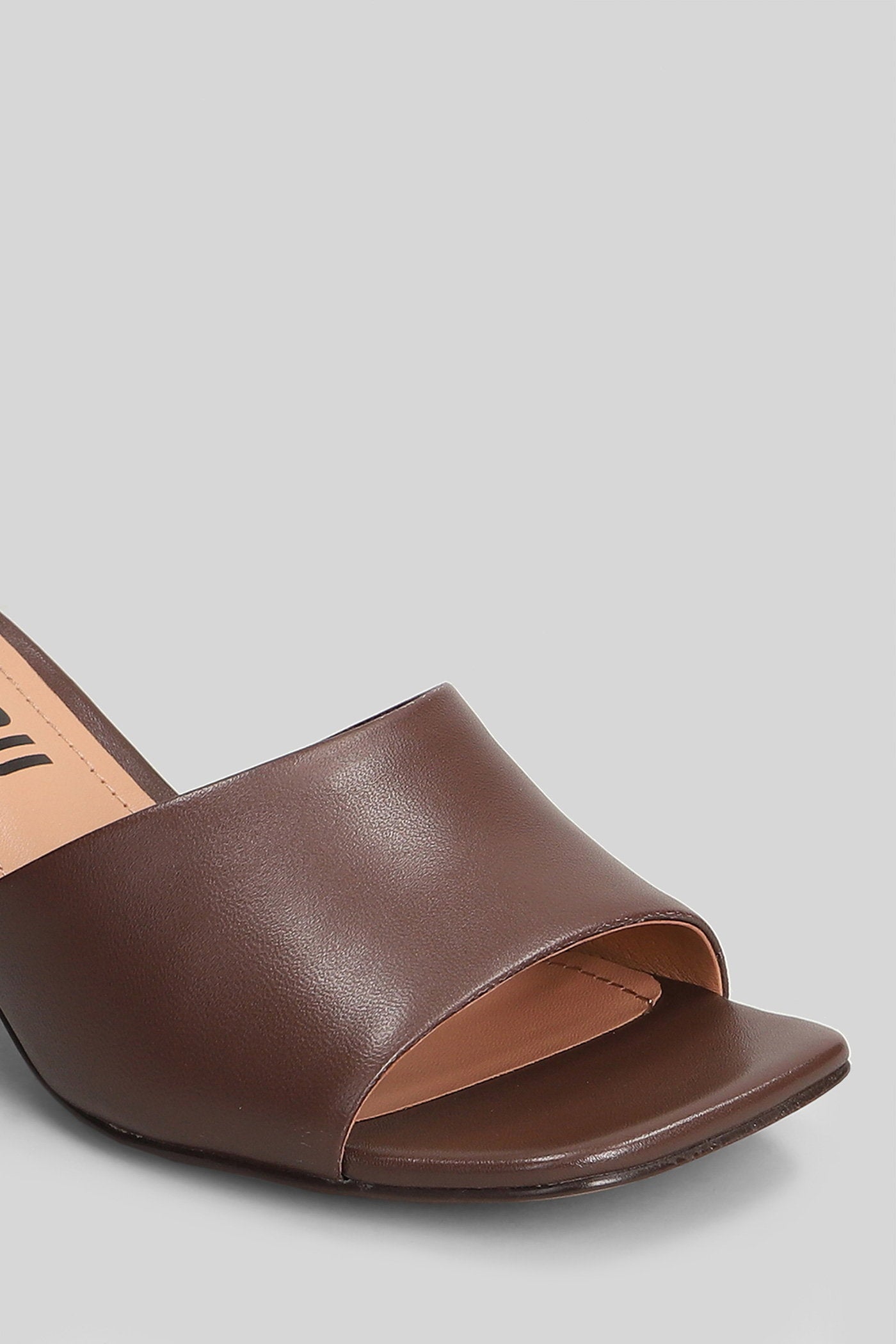 Zia 50 Slipper-Mule Brown Leather Scarpe