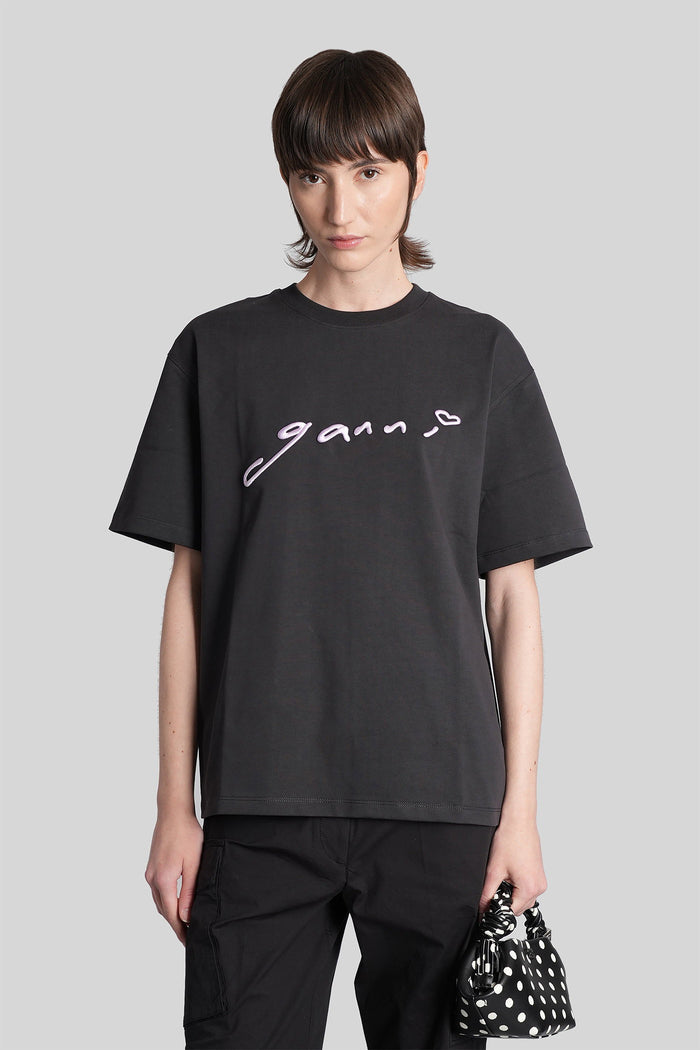 T-Shirt Black Cotton Abbigliamento