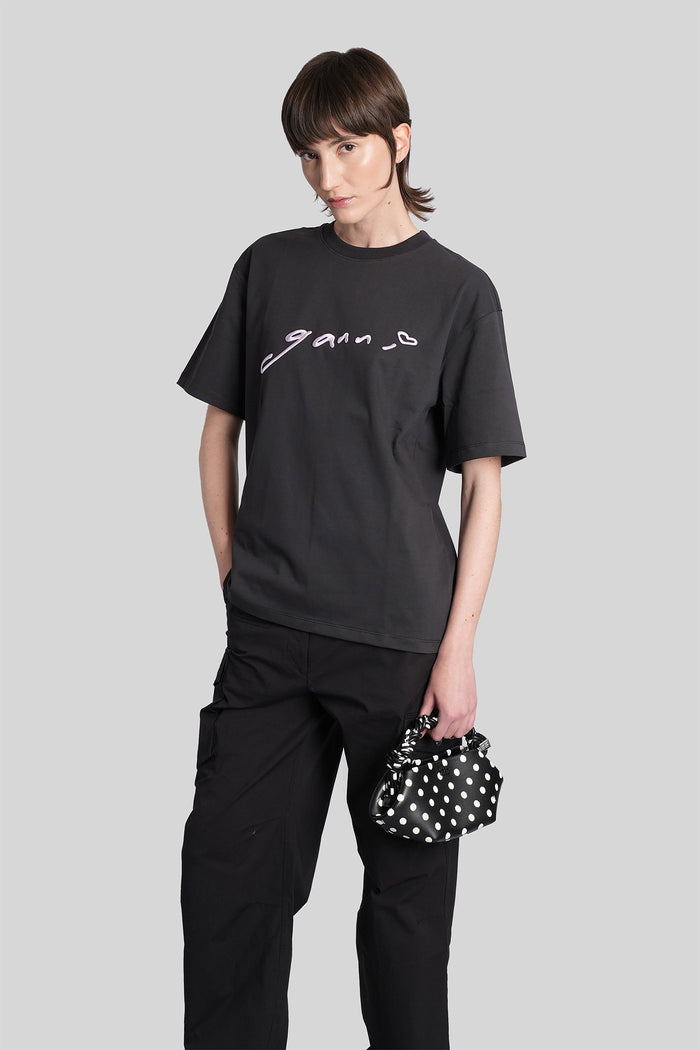 T-Shirt Black Cotton Abbigliamento