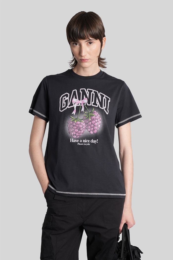 T-Shirt Black Cotton Abbigliamento