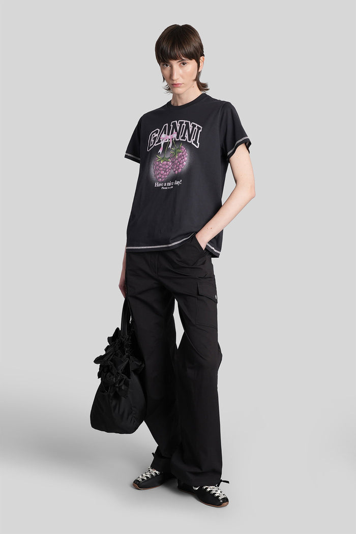 T-Shirt Black Cotton Abbigliamento