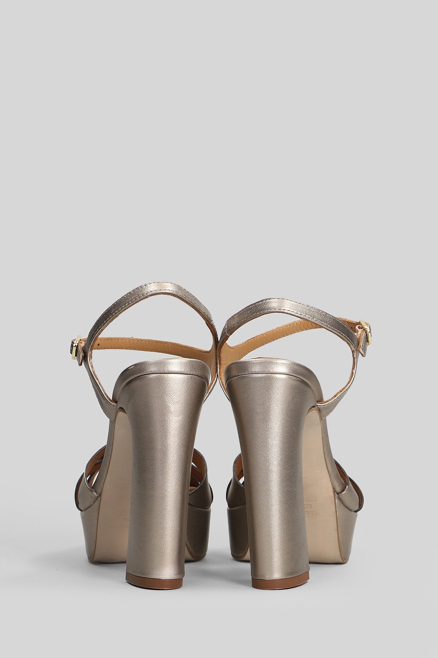 Sandals Gunmetal Leather Scarpe