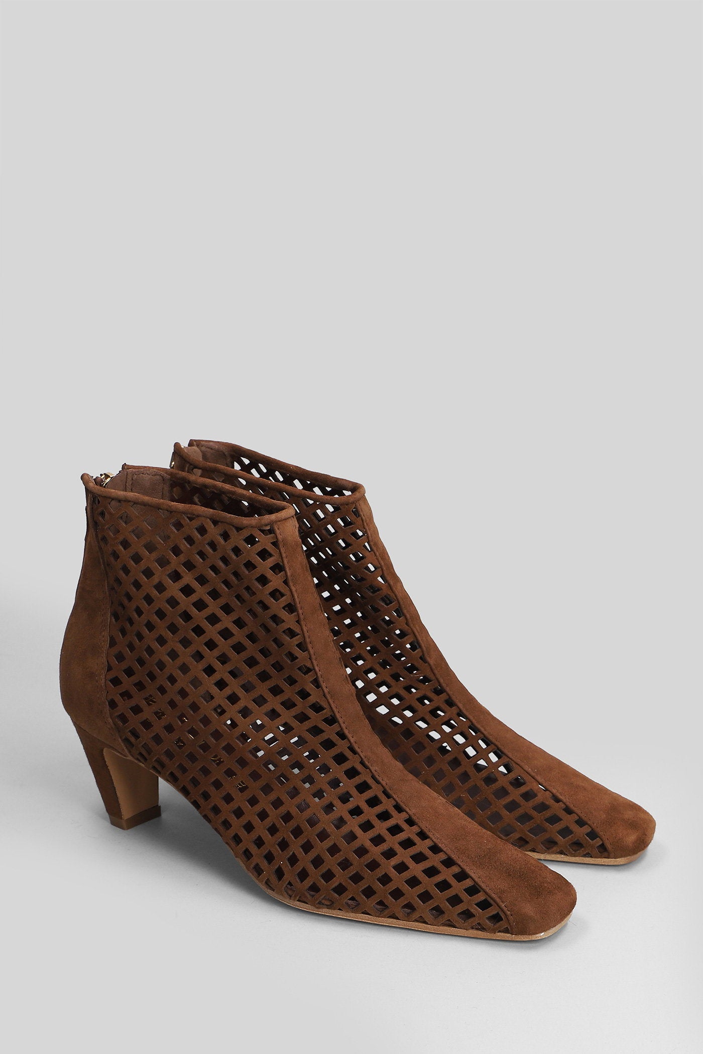 High Heels Ankle Boots Brown Suede Scarpe