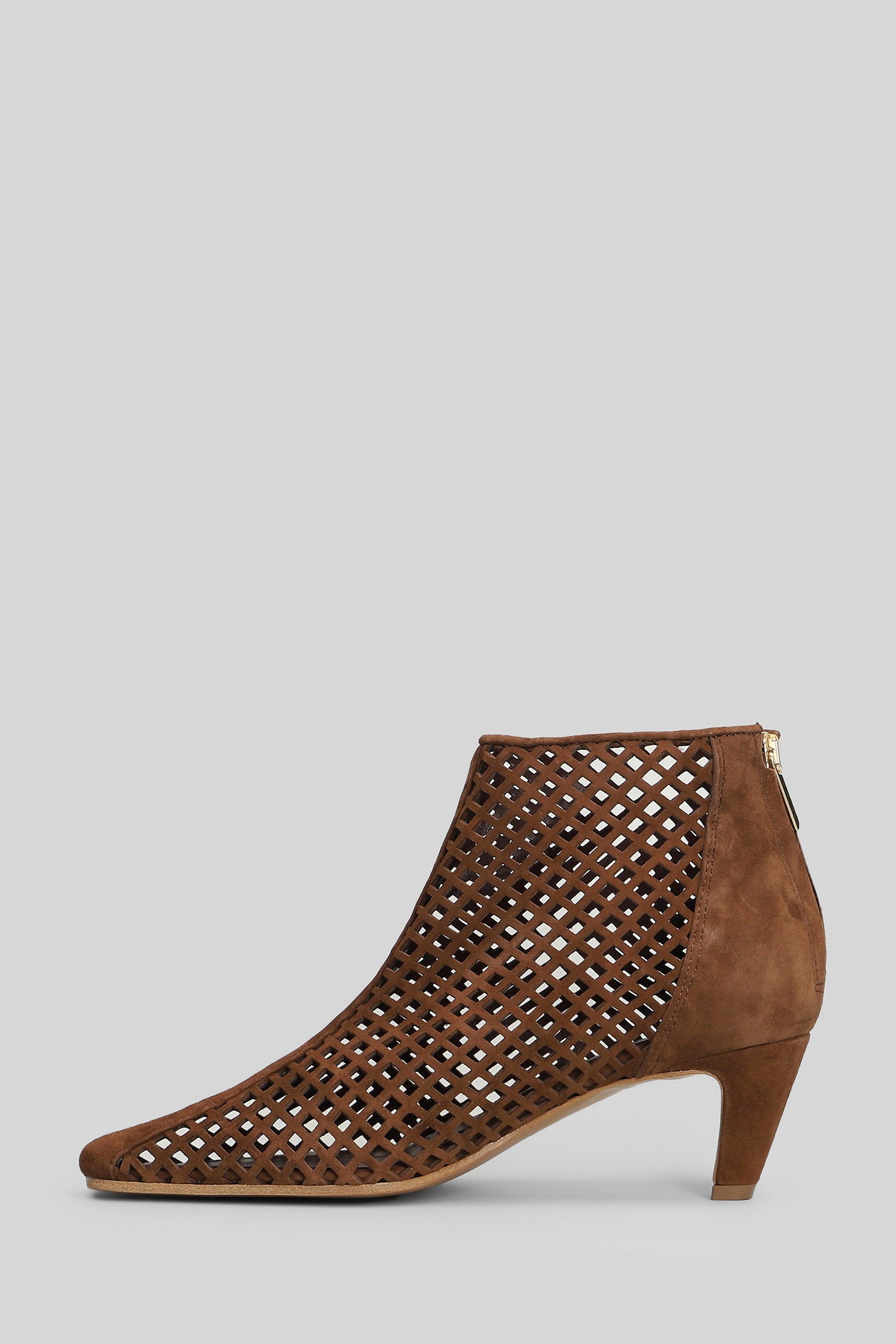 High Heels Ankle Boots Brown Suede Scarpe