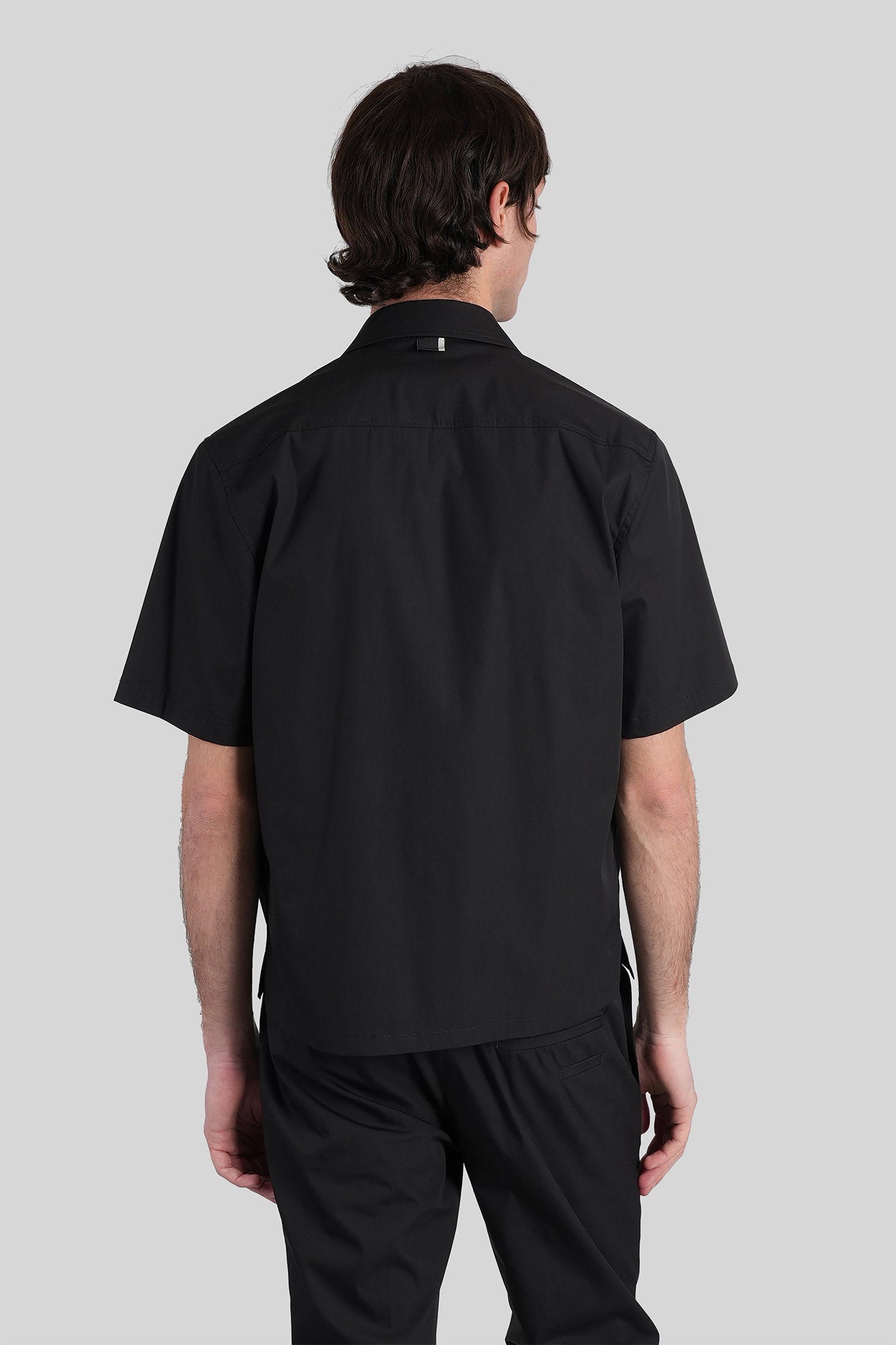 Shirt Zip S162 Black Cotton Abbigliamento