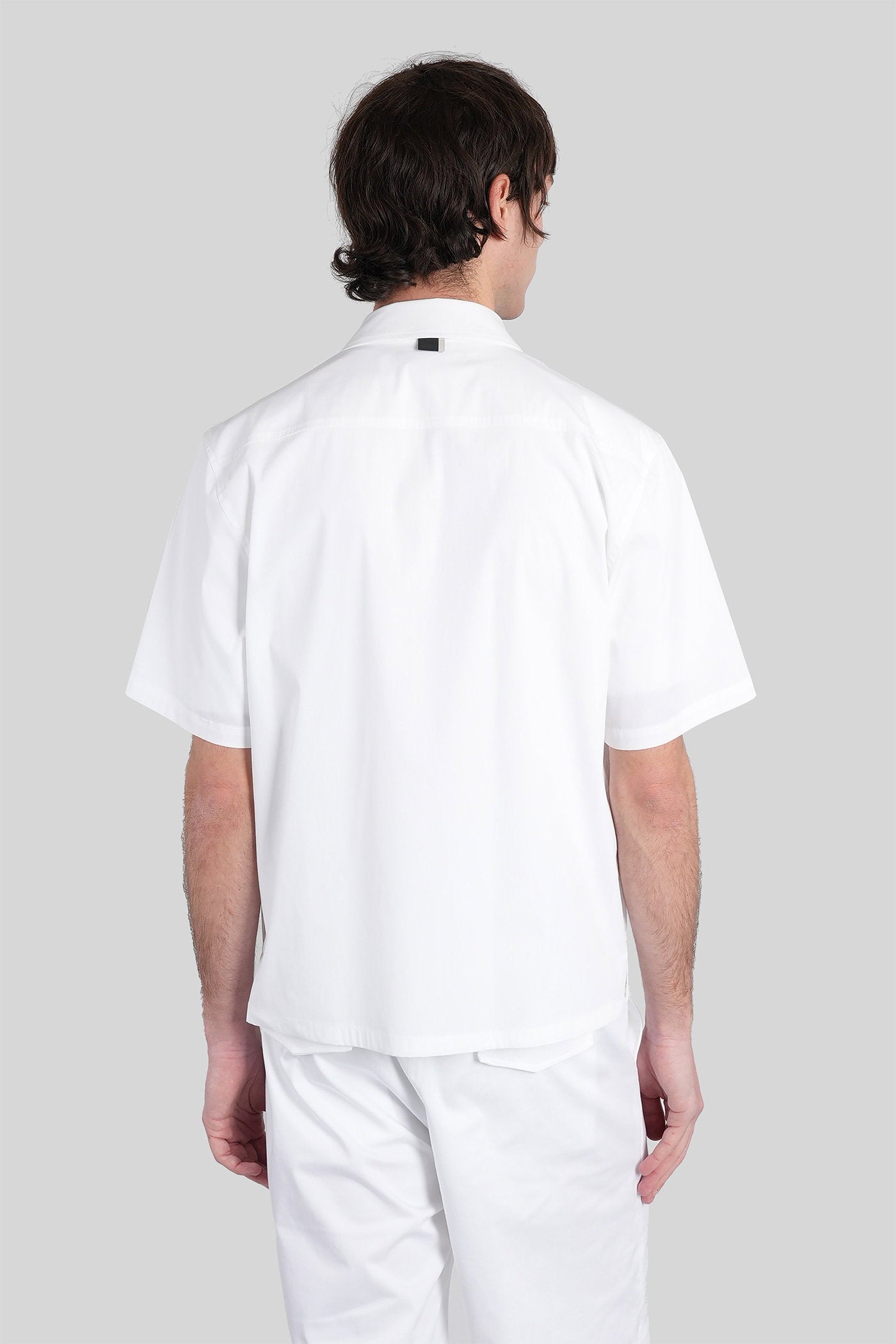 Shirt Zip S162 White Cotton Abbigliamento