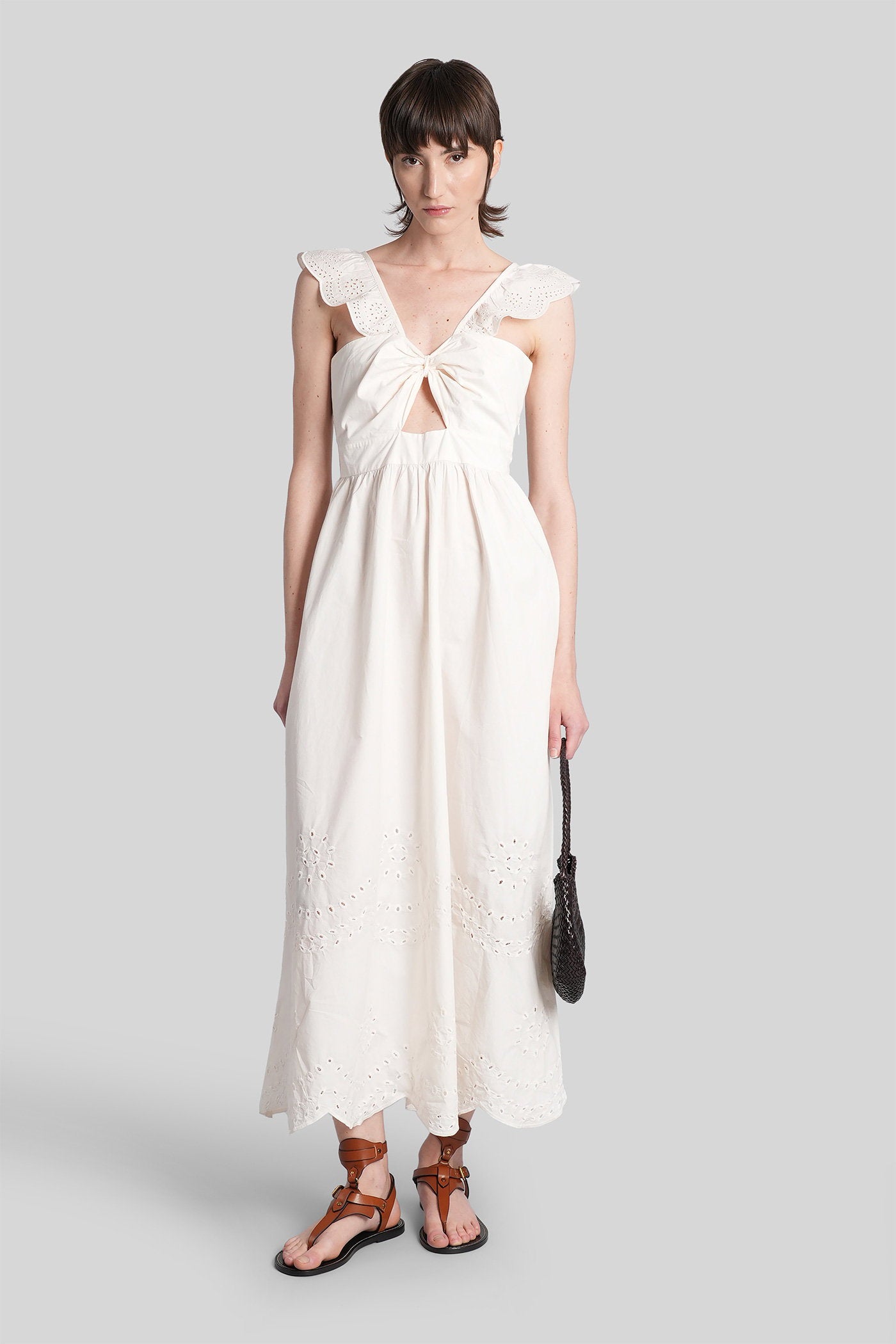 Baby Long Dress White Cotton Abbigliamento