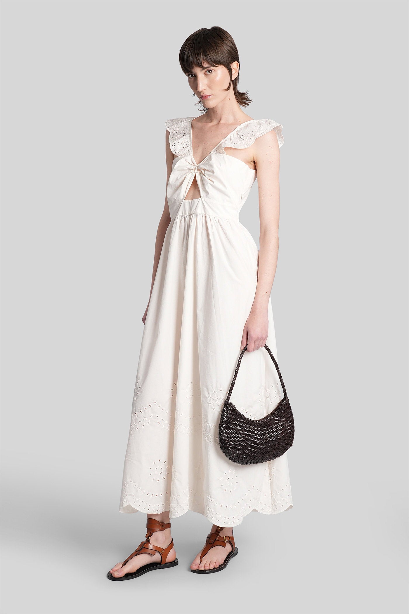 Baby Long Dress White Cotton Abbigliamento